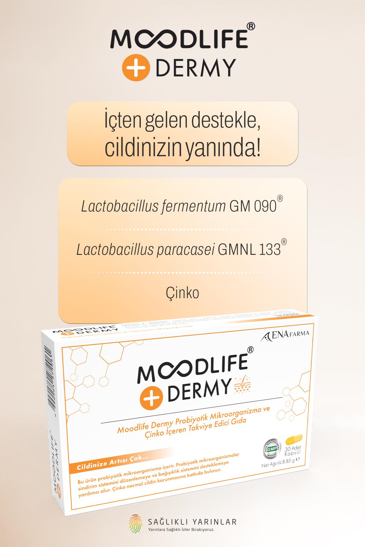 Moodlife Dermy Cilt için Probiyotik Destek 30 Kapsül