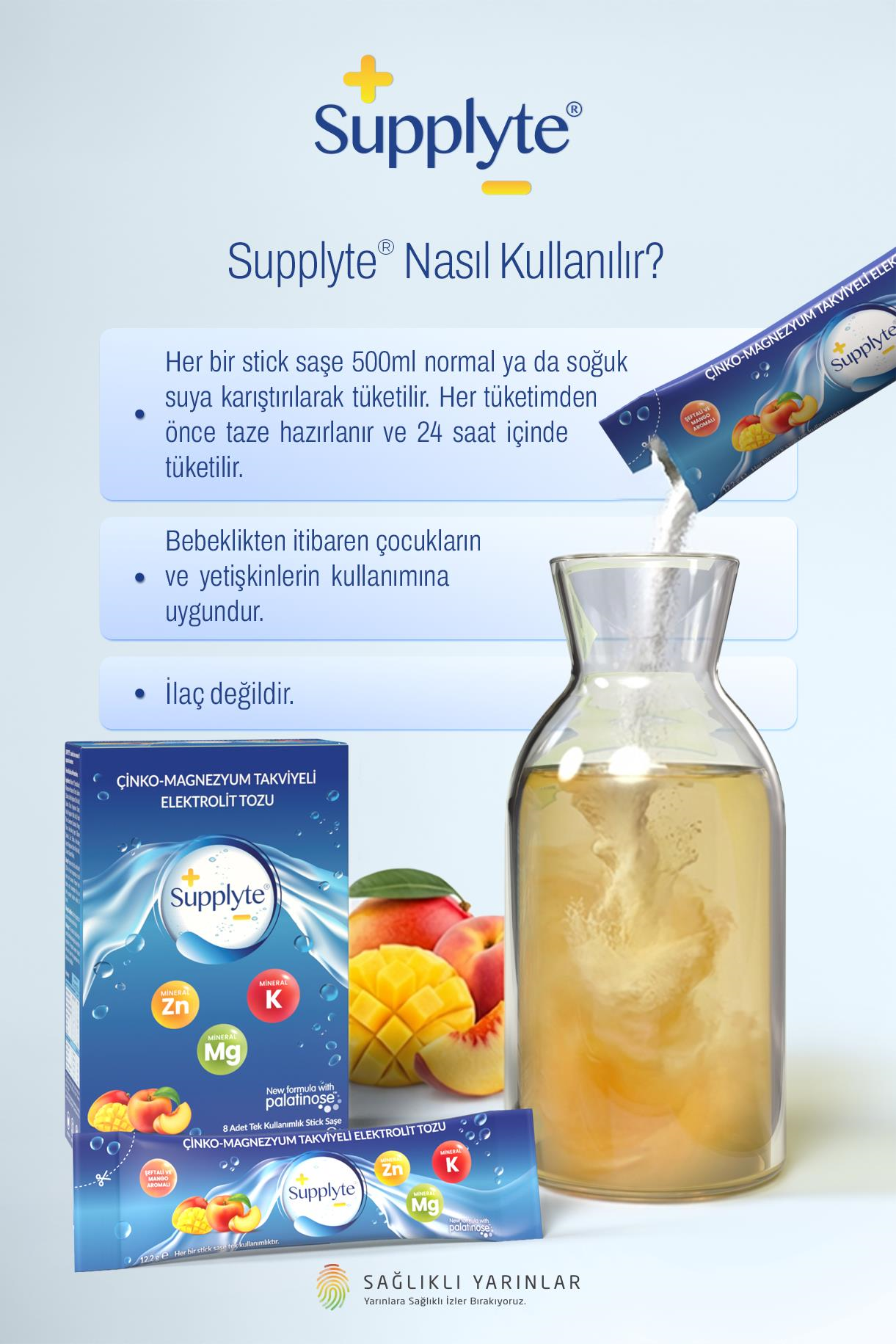 Supplyte Şeftali - Mango Aromalı  Saşe 12,2 g
