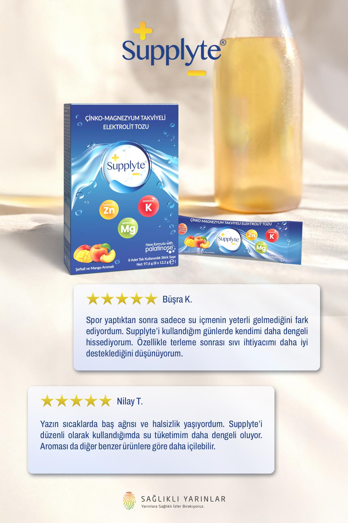 Supplyte Şeftali - Mango Aromalı  Saşe 12,2 g