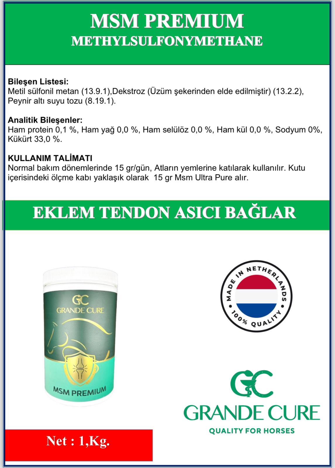 GRANDE CURE MSM PREMIUM 1 KG