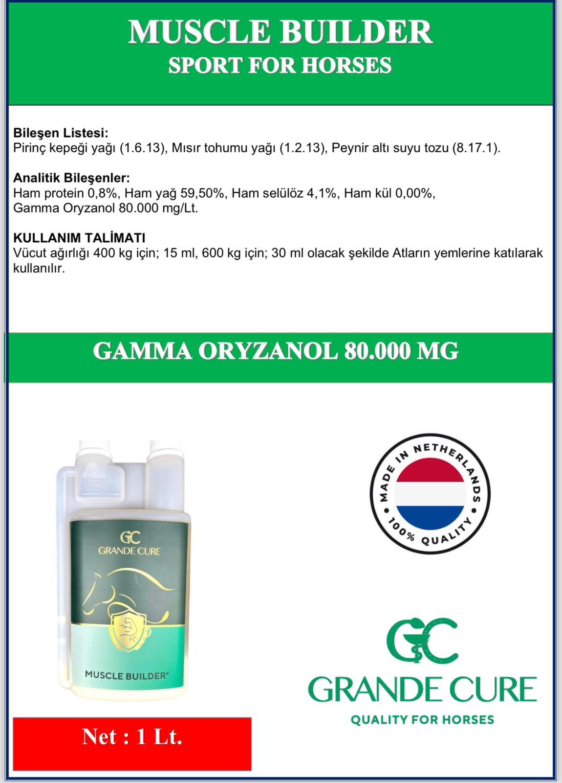 GRANDE CURE MUSCLE BUILDER 1 LT
