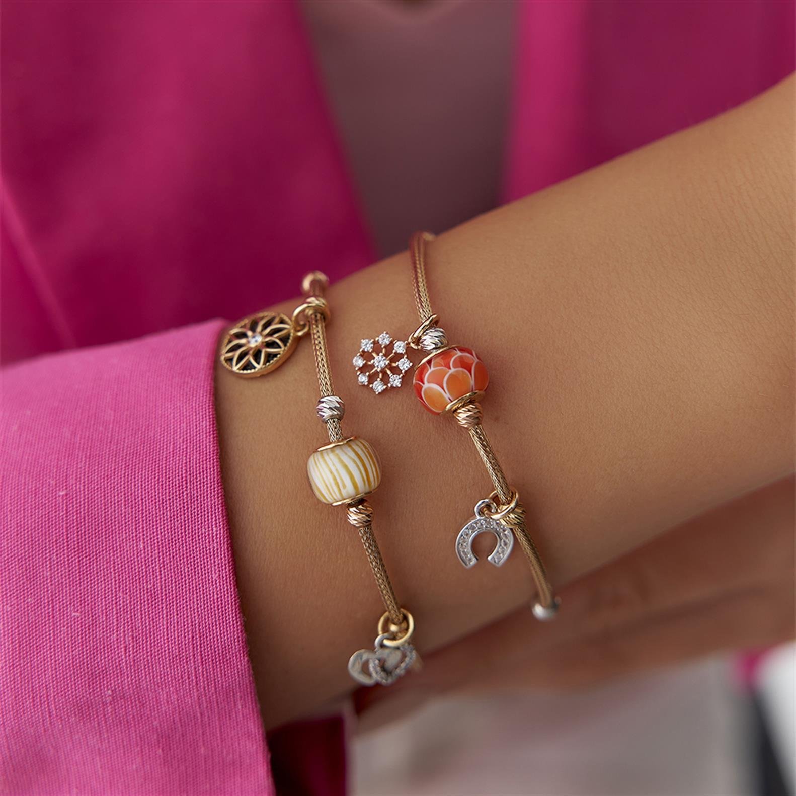 Renkli Pandora Altın Bileklik