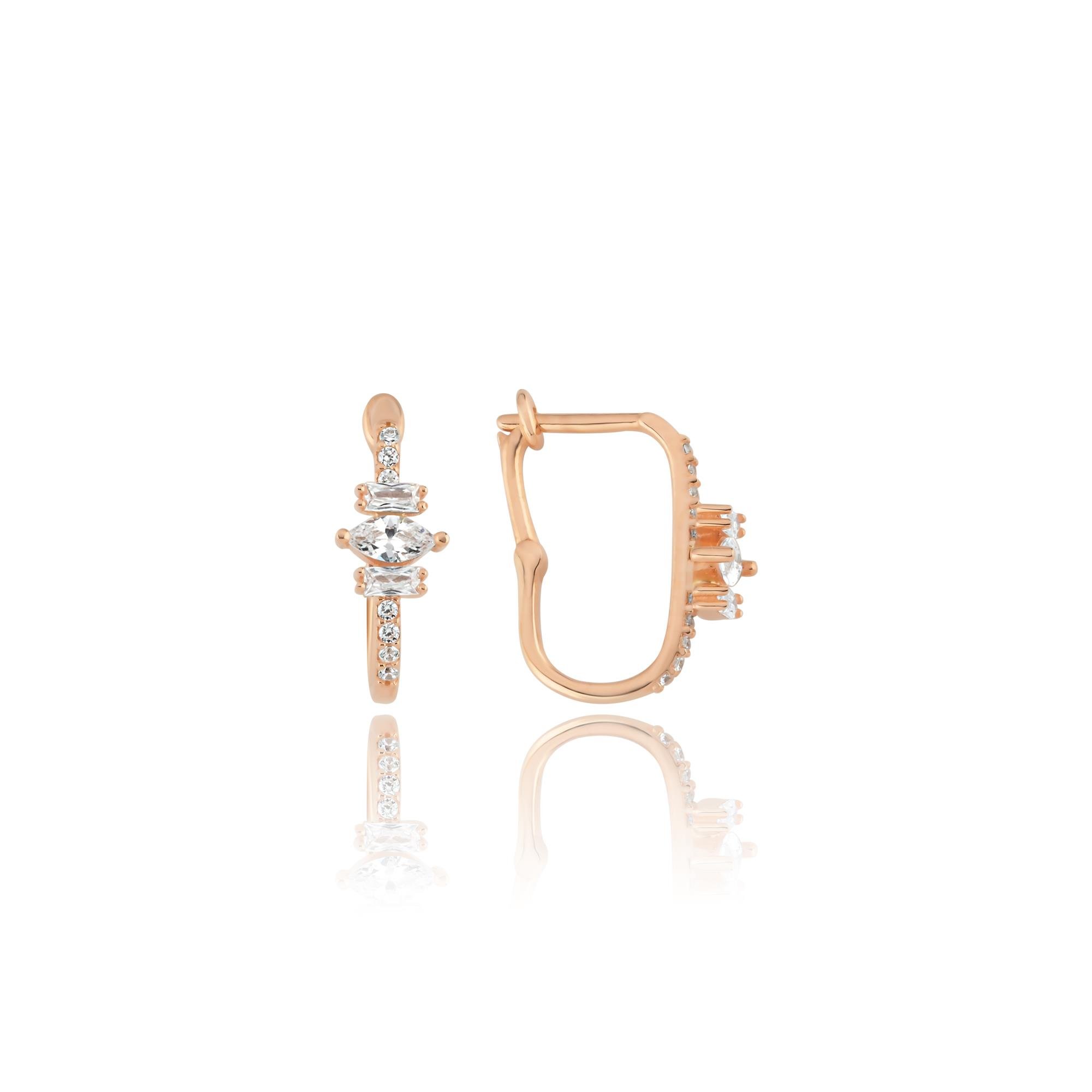 Trio Rose Altın Küpe