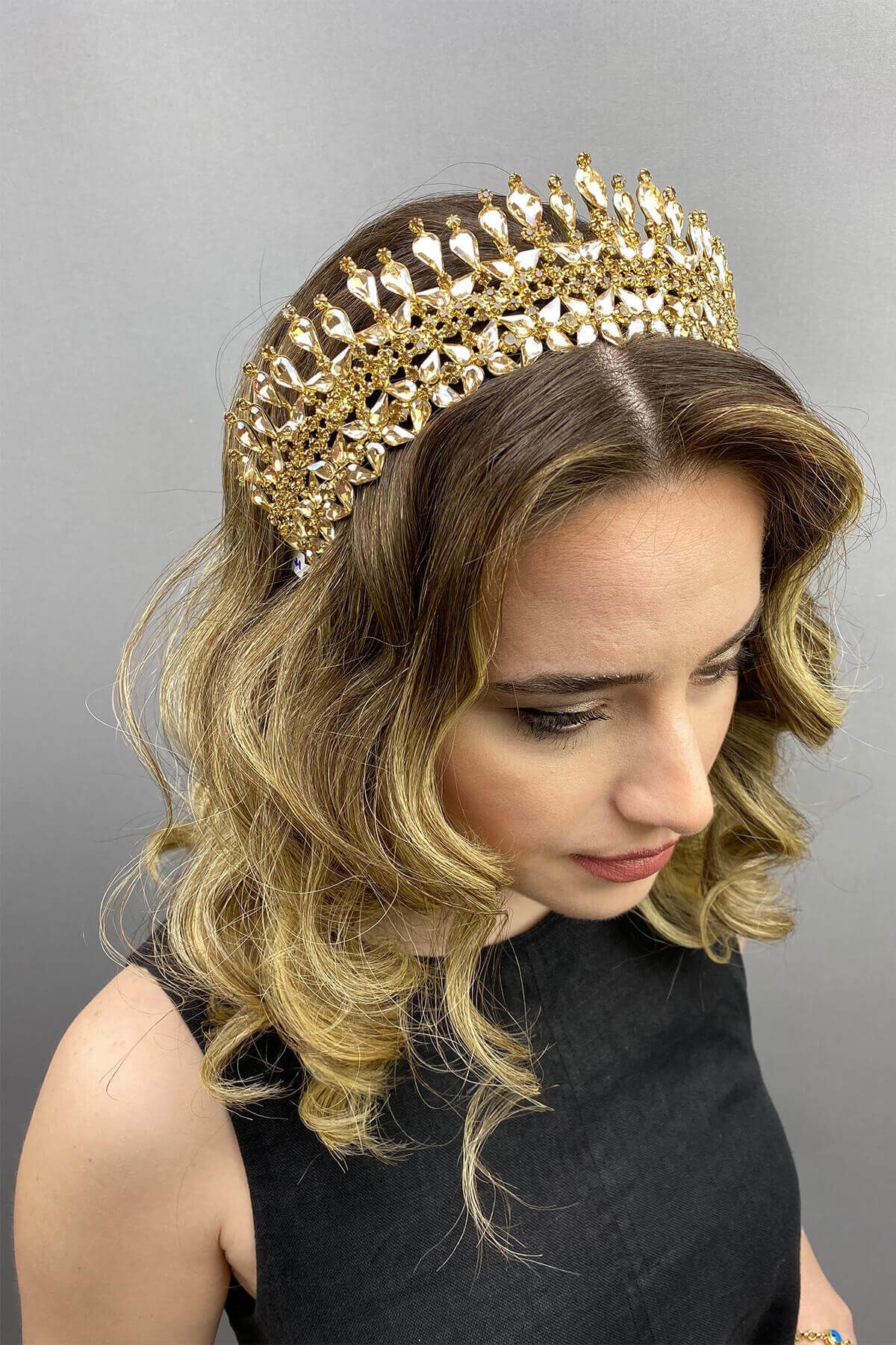 Bal Rengi Sultan Model Gelin Kına Tacı