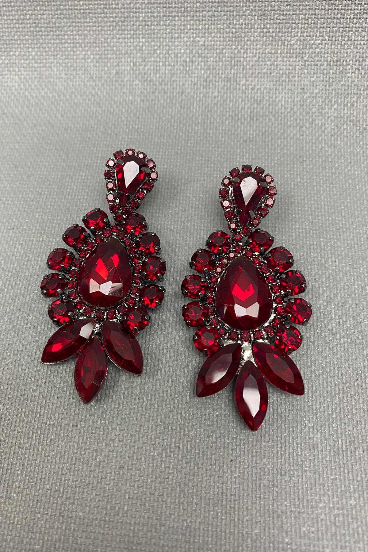 Bordo Berlin Model Gelin Kına Tac ve Küpesi