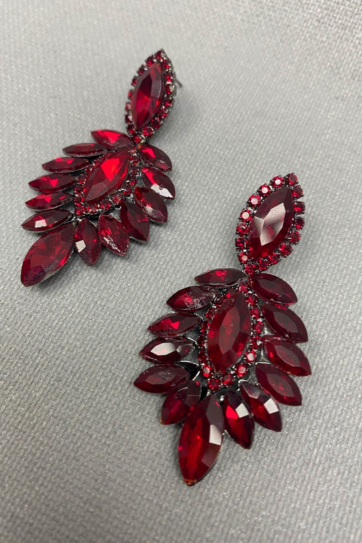 Bordo Berlin Model Gelin Kına Tac ve Küpe