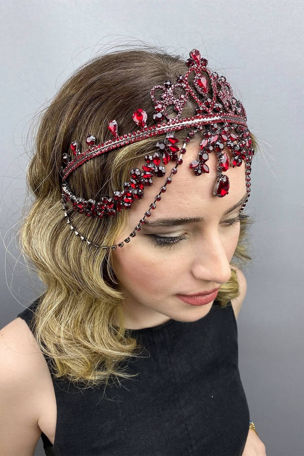 Bordo Hürrem Gelin Kına Tacı