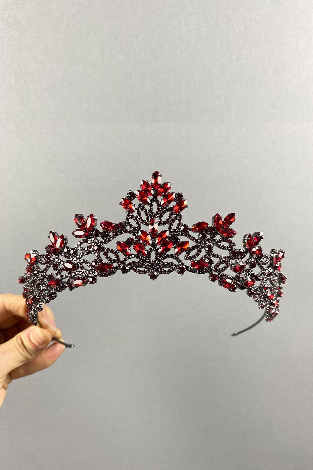 Bordo Melis Model Gelin Kına Tacı