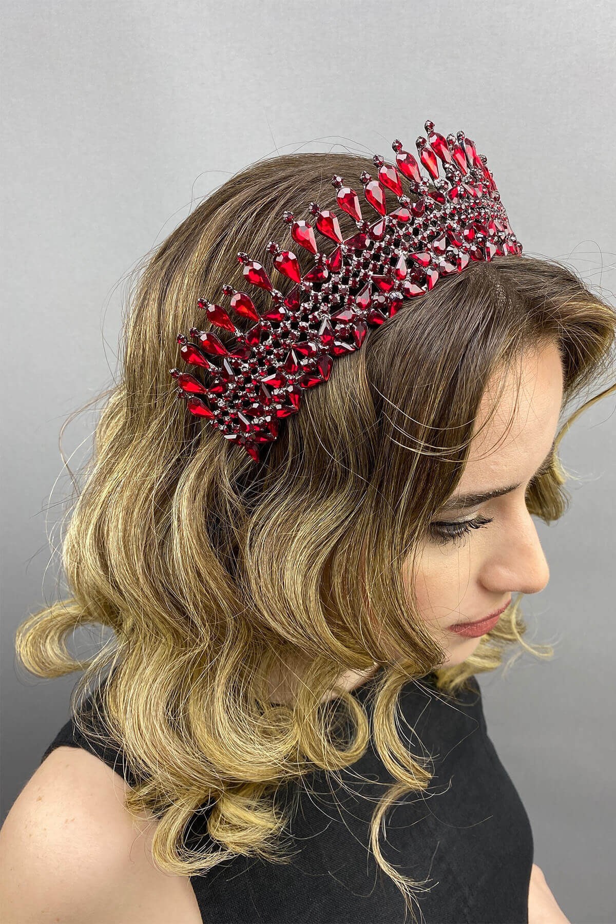 Bordo Sultan Model Gelin Kına Tacı
