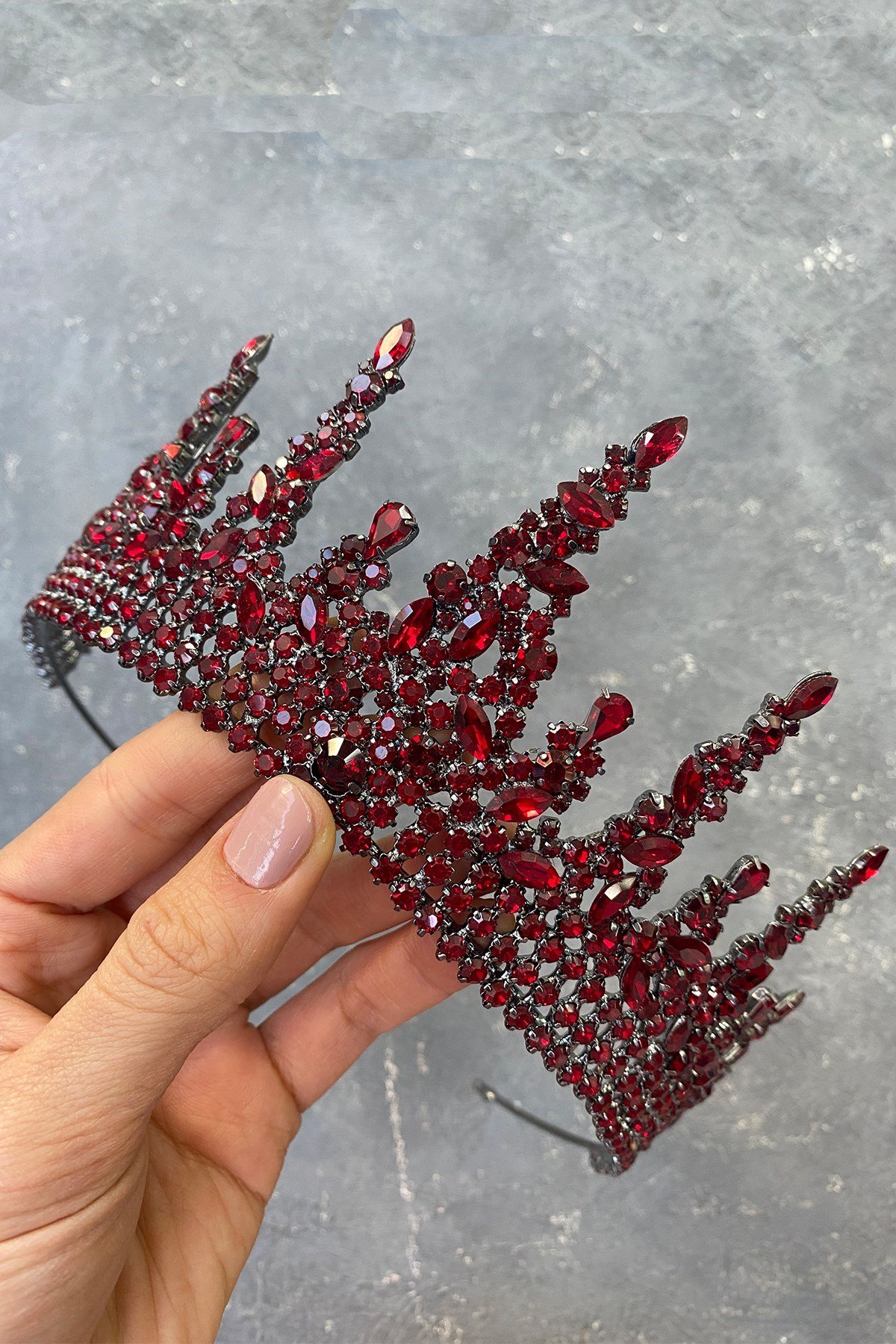 Gatria Model Bordo Gelin Kına Tacı