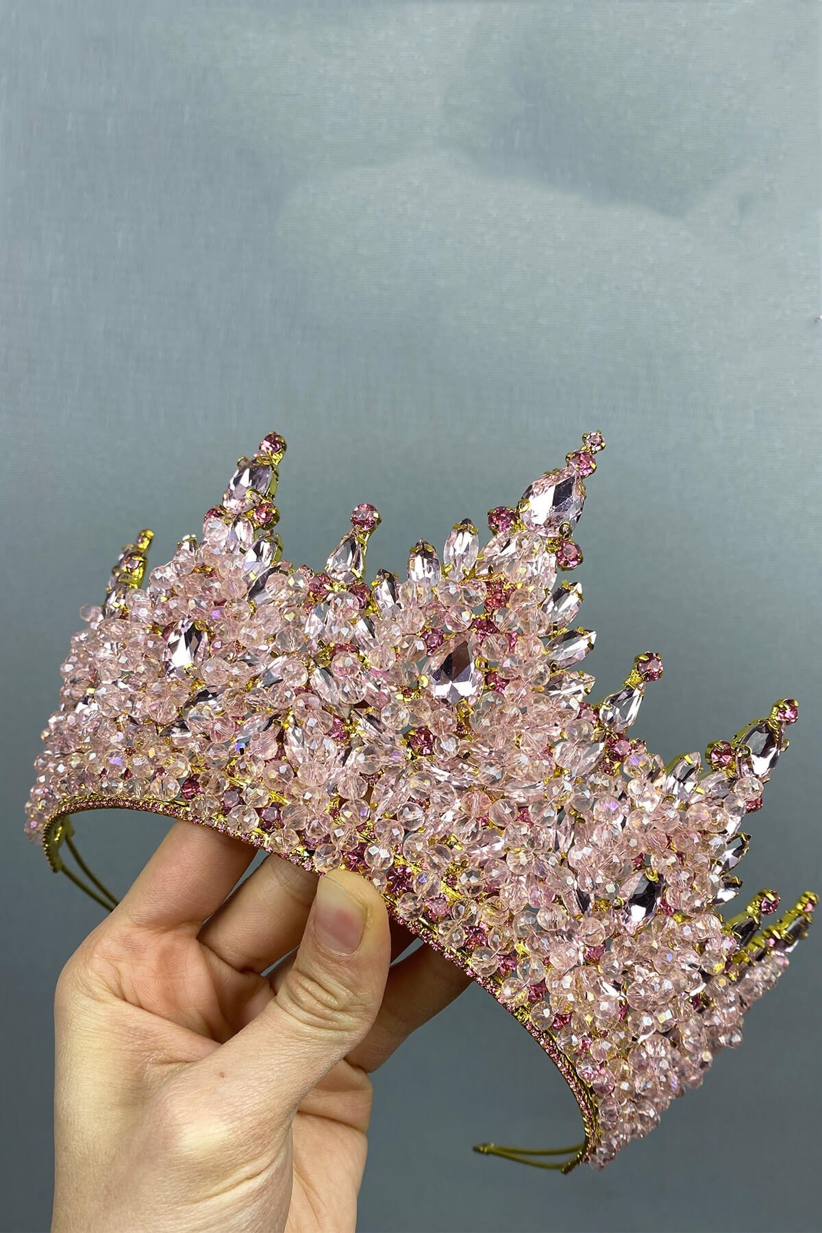 Pembe Gold Paris Model Gelin Kına Tacı