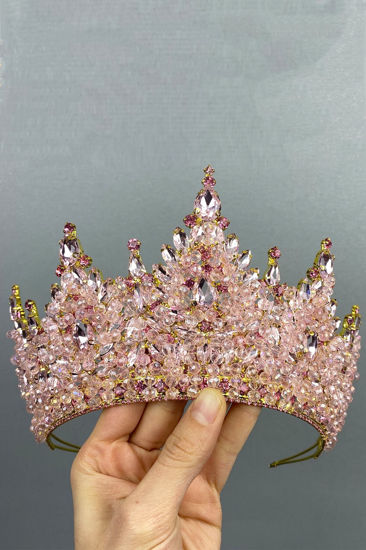 Pembe Gold Paris Model Gelin Kına Tacı
