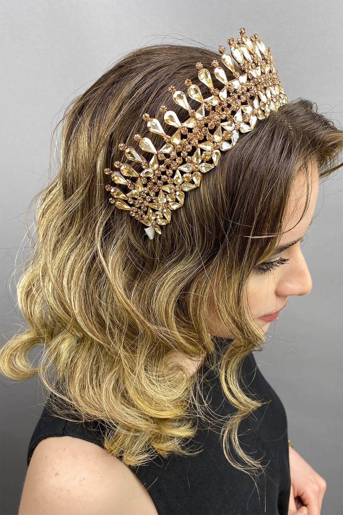 Rose Rengi Sultan Model Gelin Kına Tacı