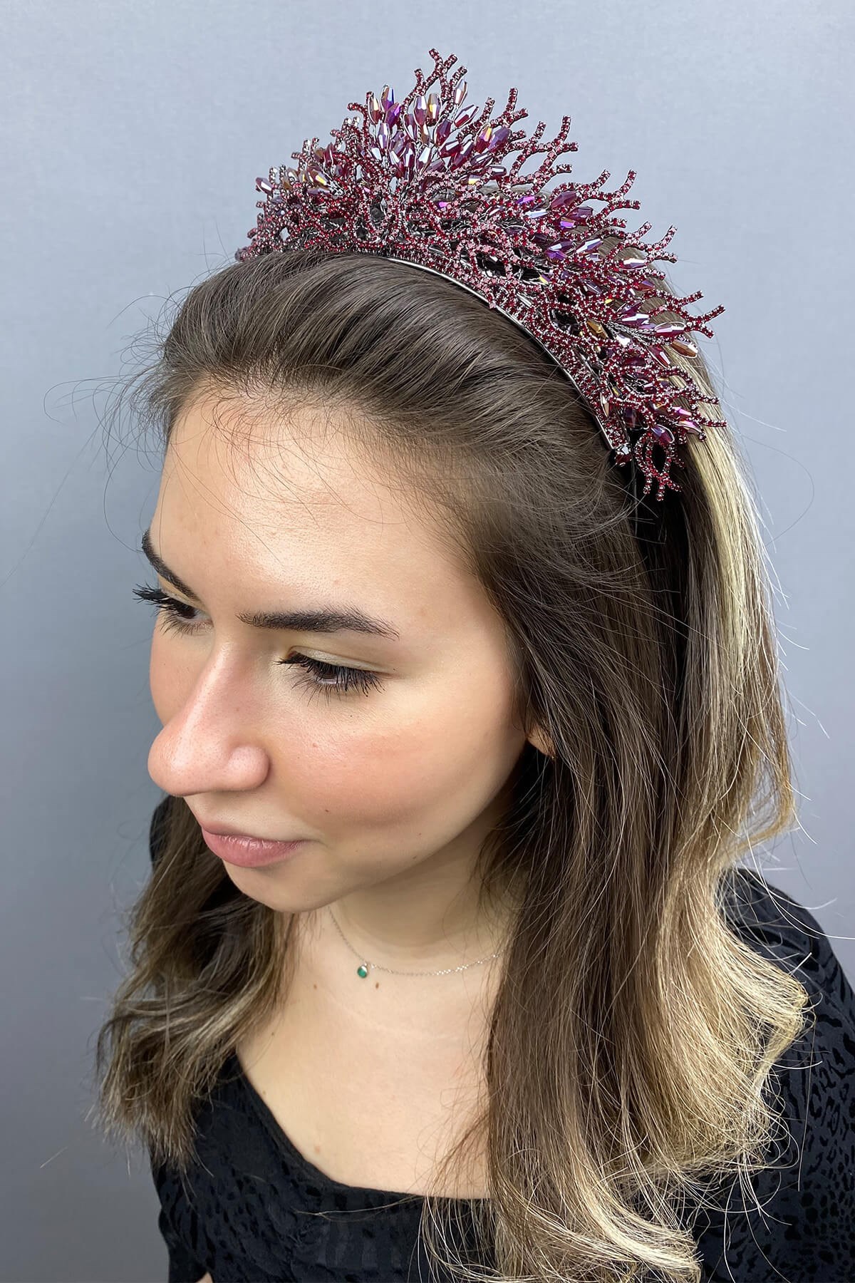 Zehra Model Bordo Gelin Tacı