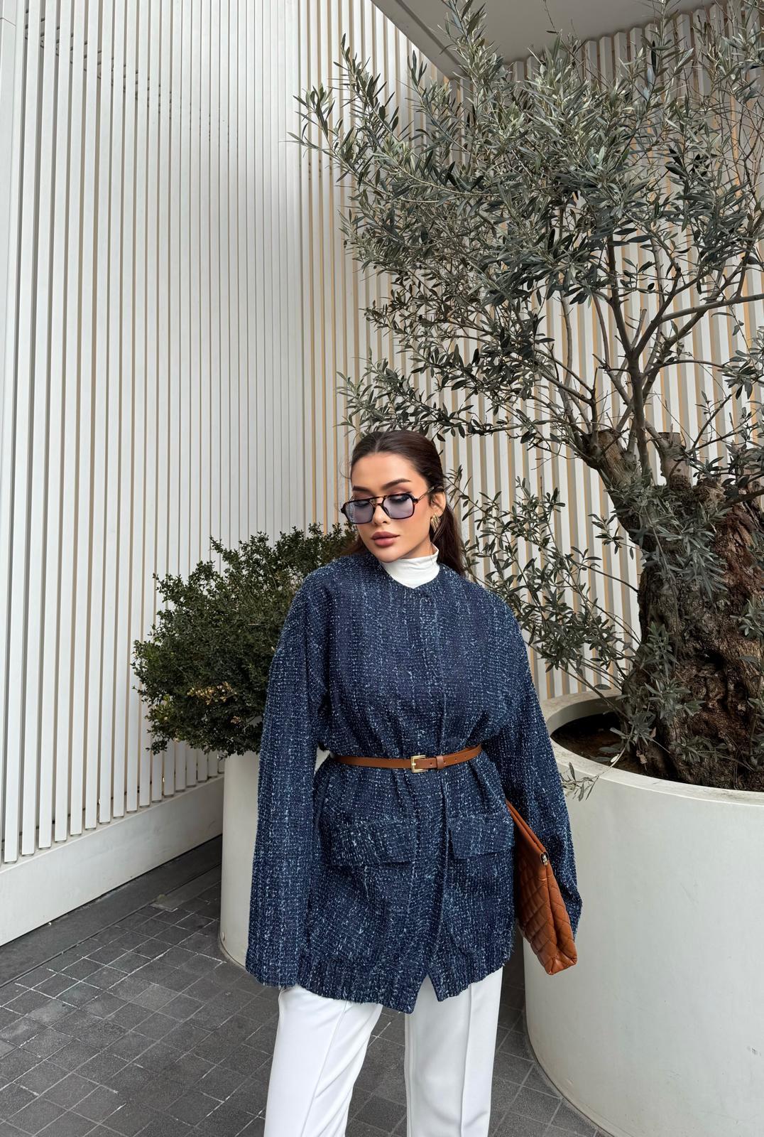 Ceket-132H&R ButikJolie Seyyar Kuşaklı Ceket