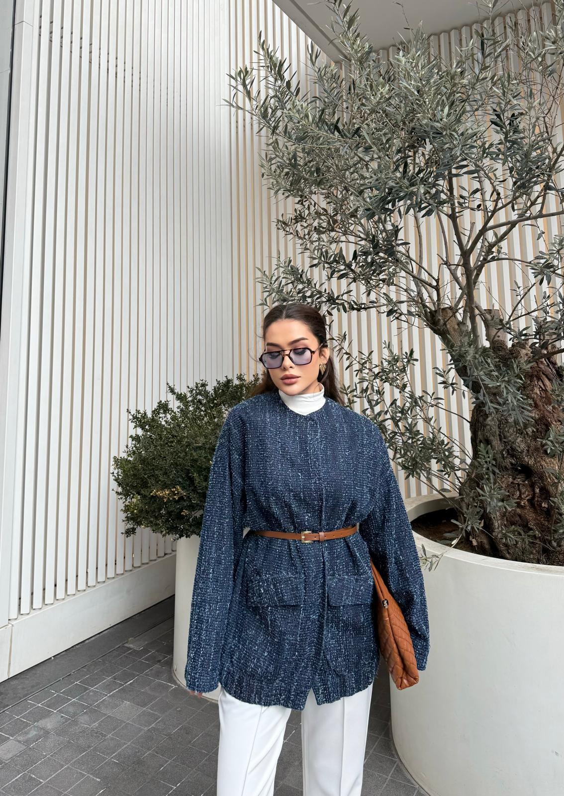 Ceket-132H&R ButikJolie Seyyar Kuşaklı Ceket