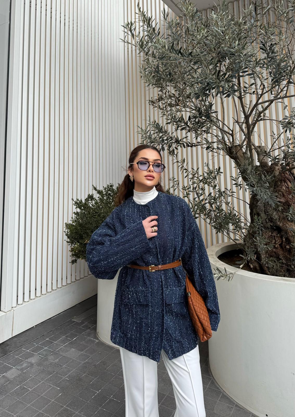 Ceket-132H&R ButikJolie Seyyar Kuşaklı Ceket