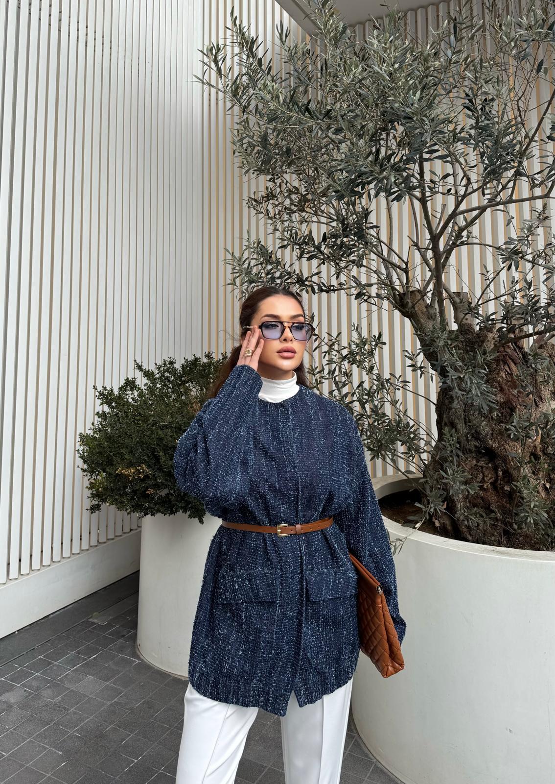 Ceket-132H&R ButikJolie Seyyar Kuşaklı Ceket