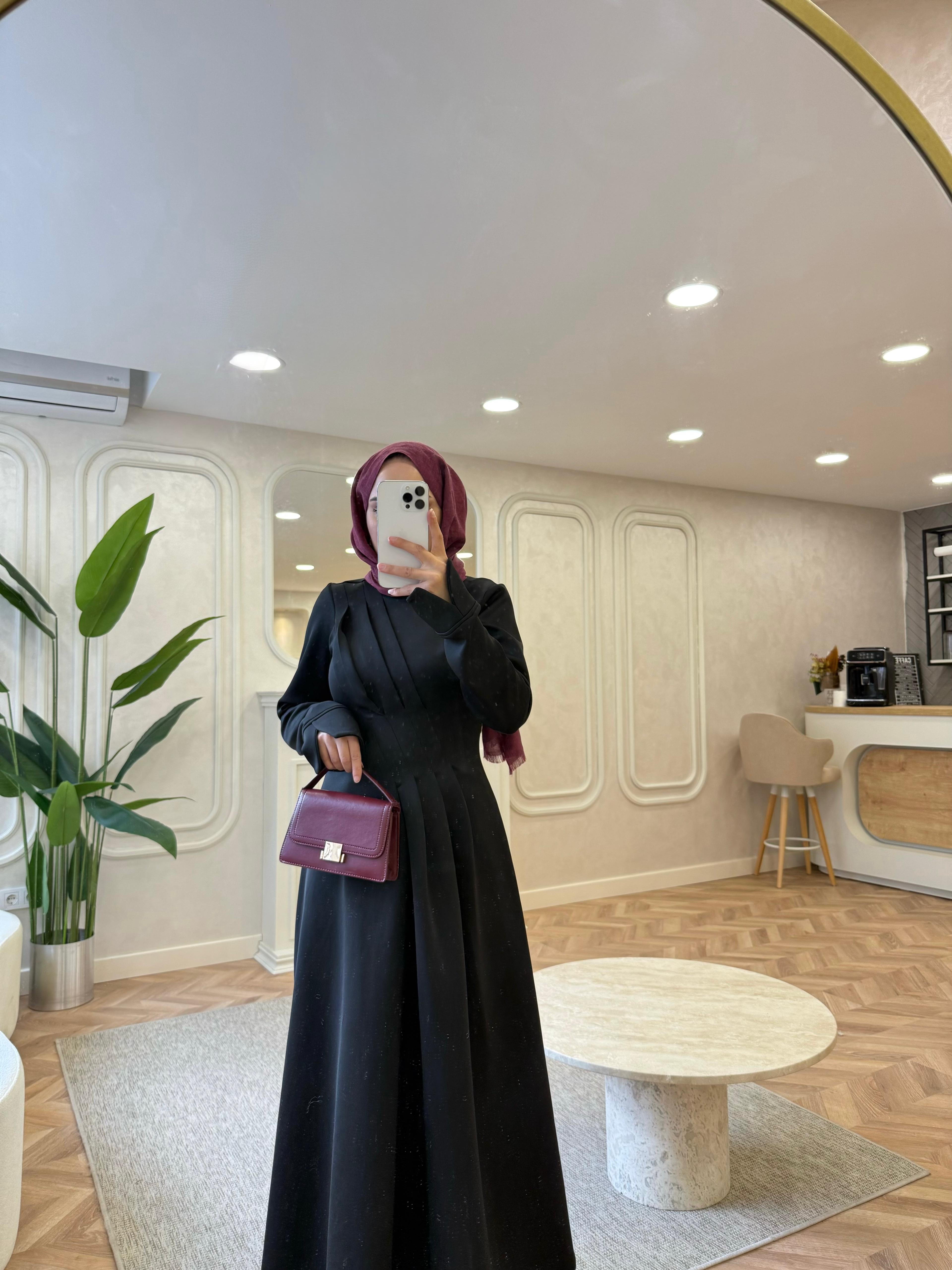 ELBSE-03H&R ButikBear Scuba Elbise Siyah