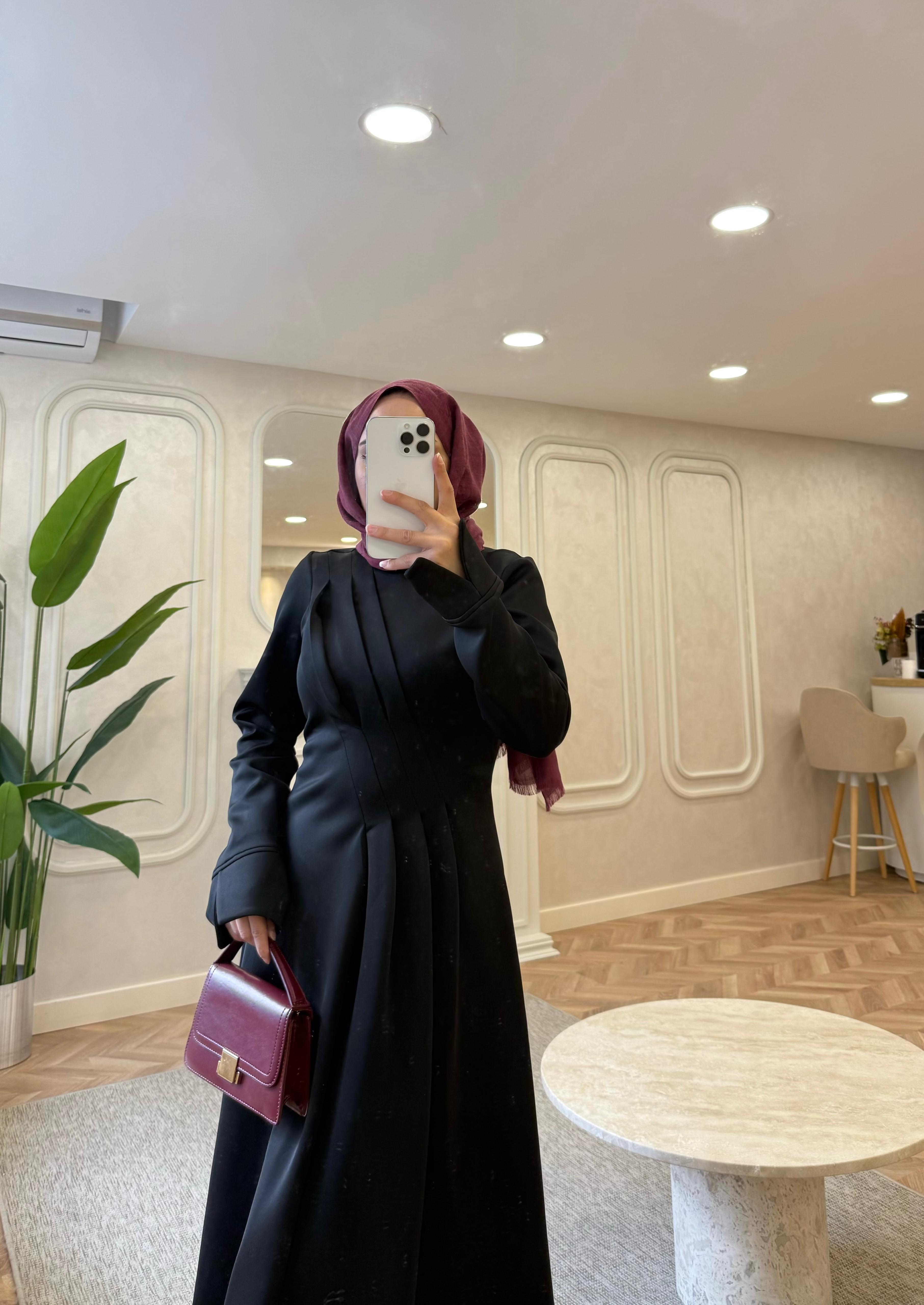 ELBSE-03H&R ButikBear Scuba Elbise Siyah