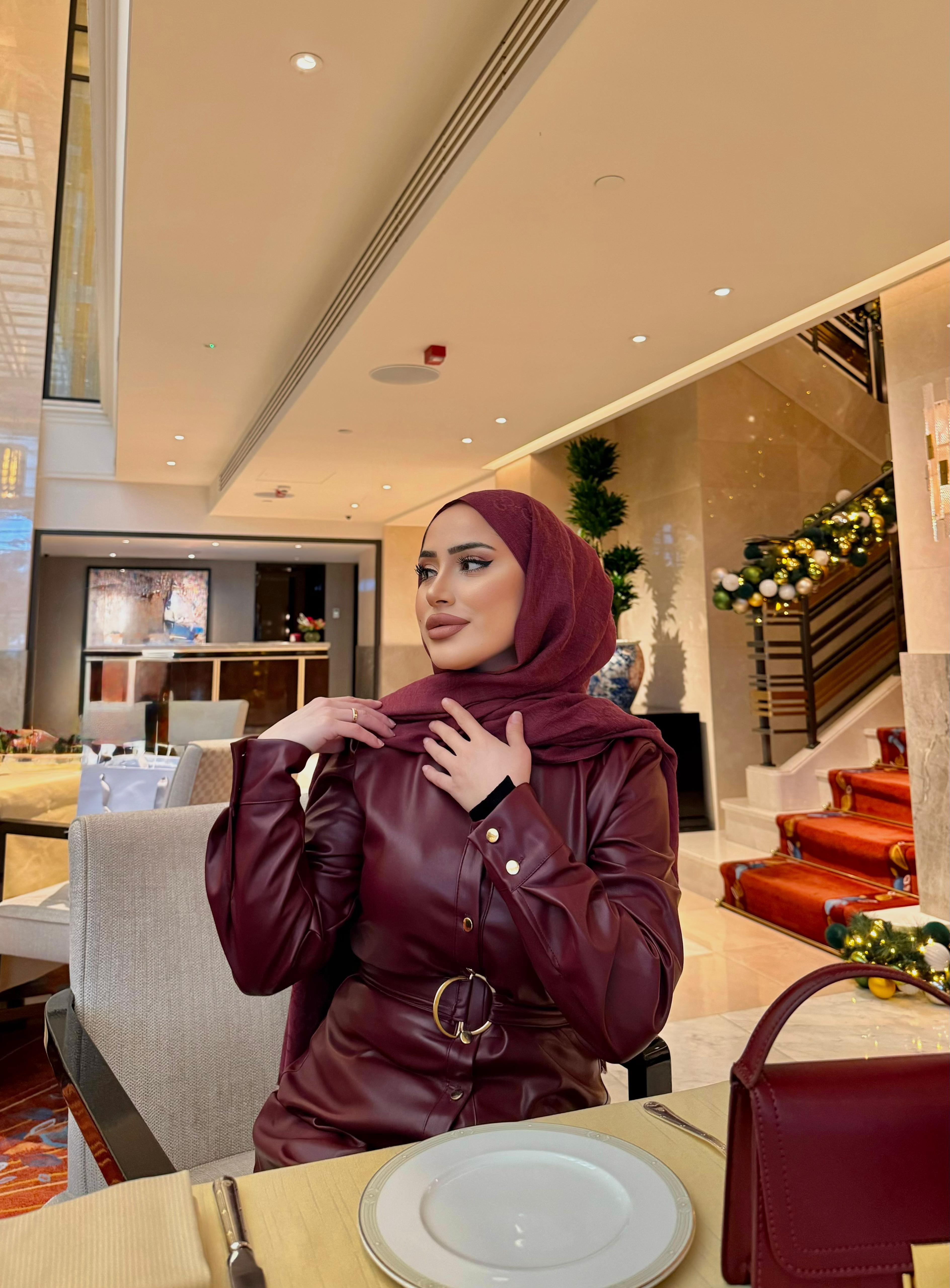 elbs-1526H&R ButikDeri Elbise Bordo