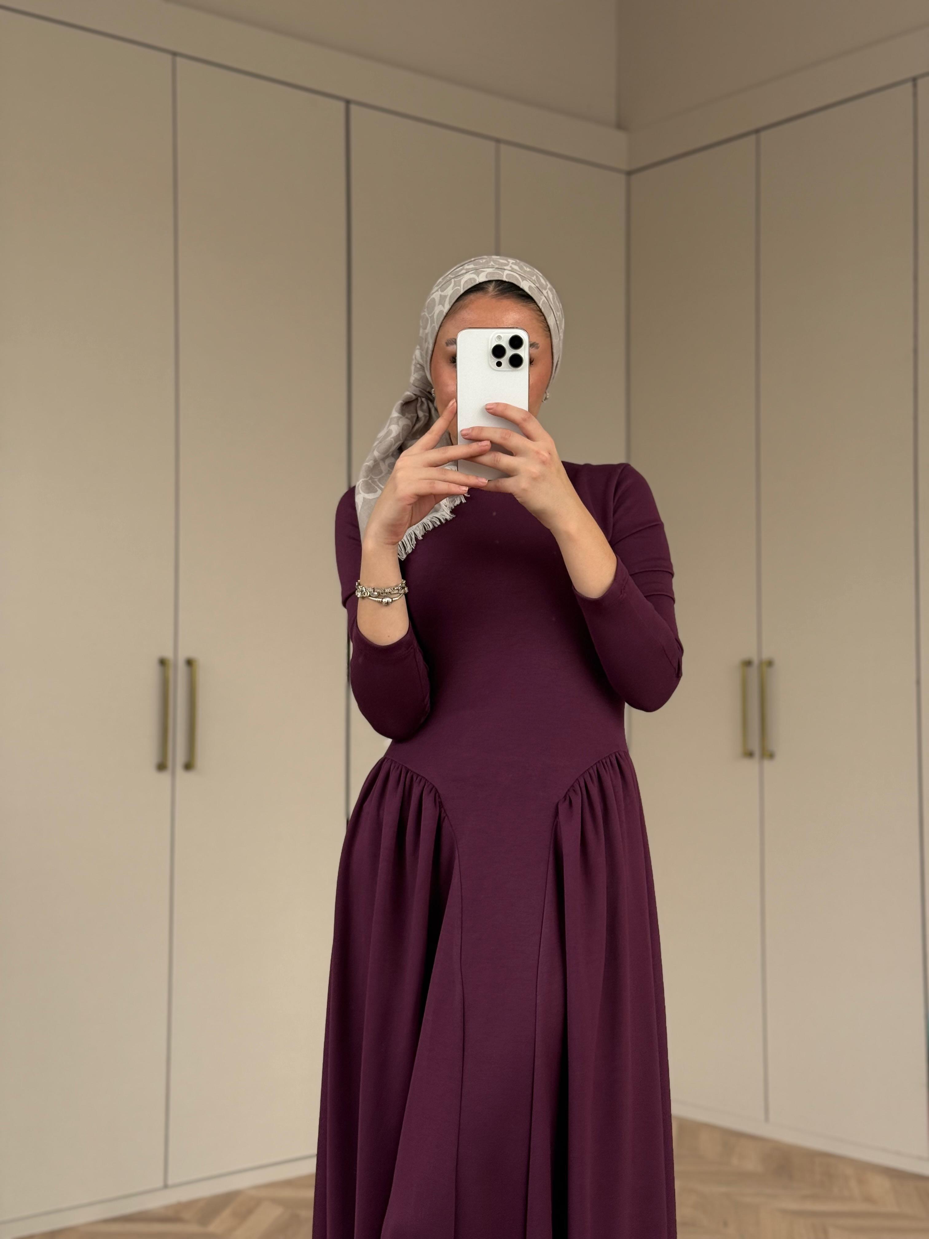 ELBSE-01H&R ButikDila Elbise Bordo