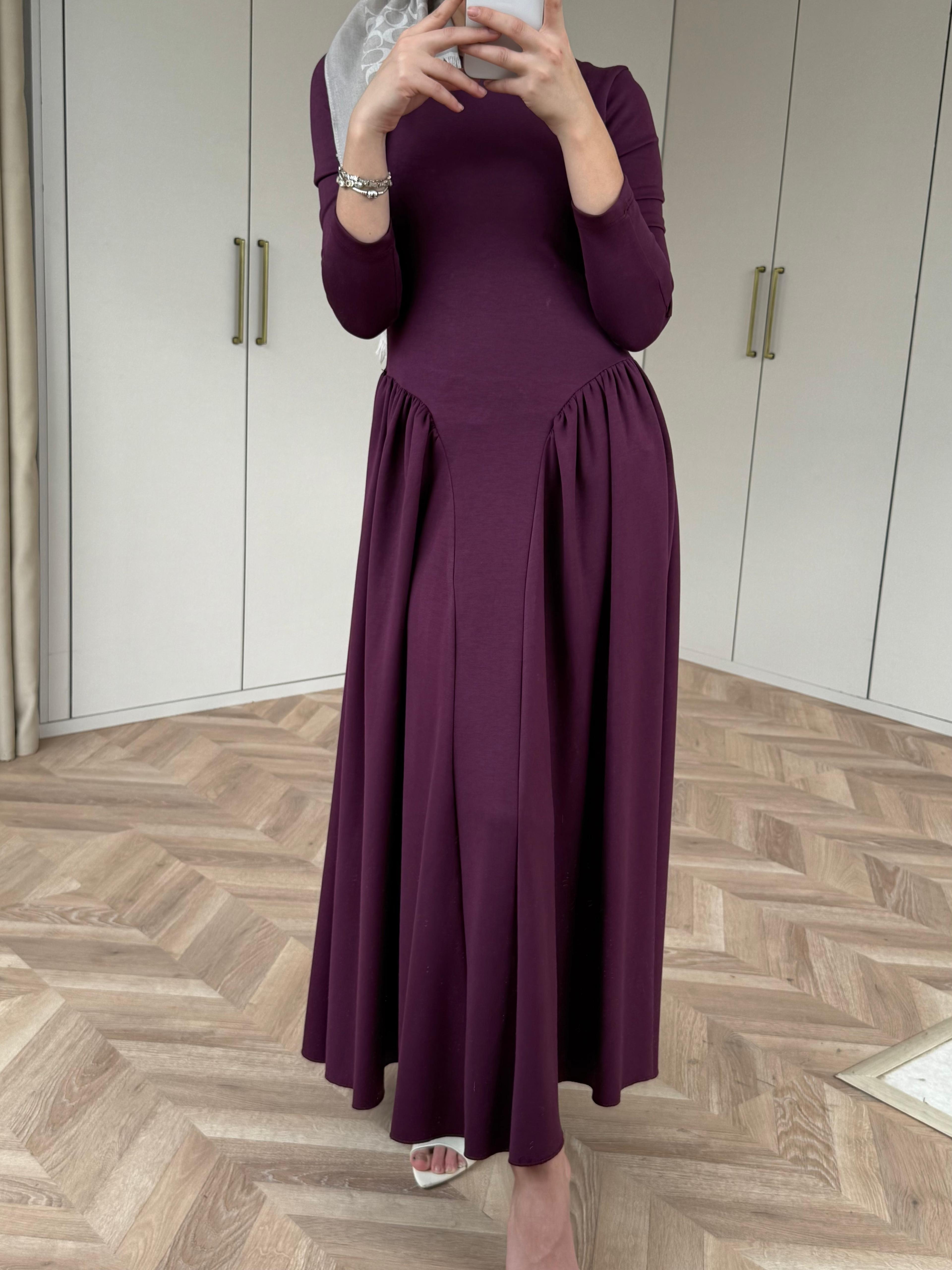 ELBSE-01H&R ButikDila Elbise Bordo