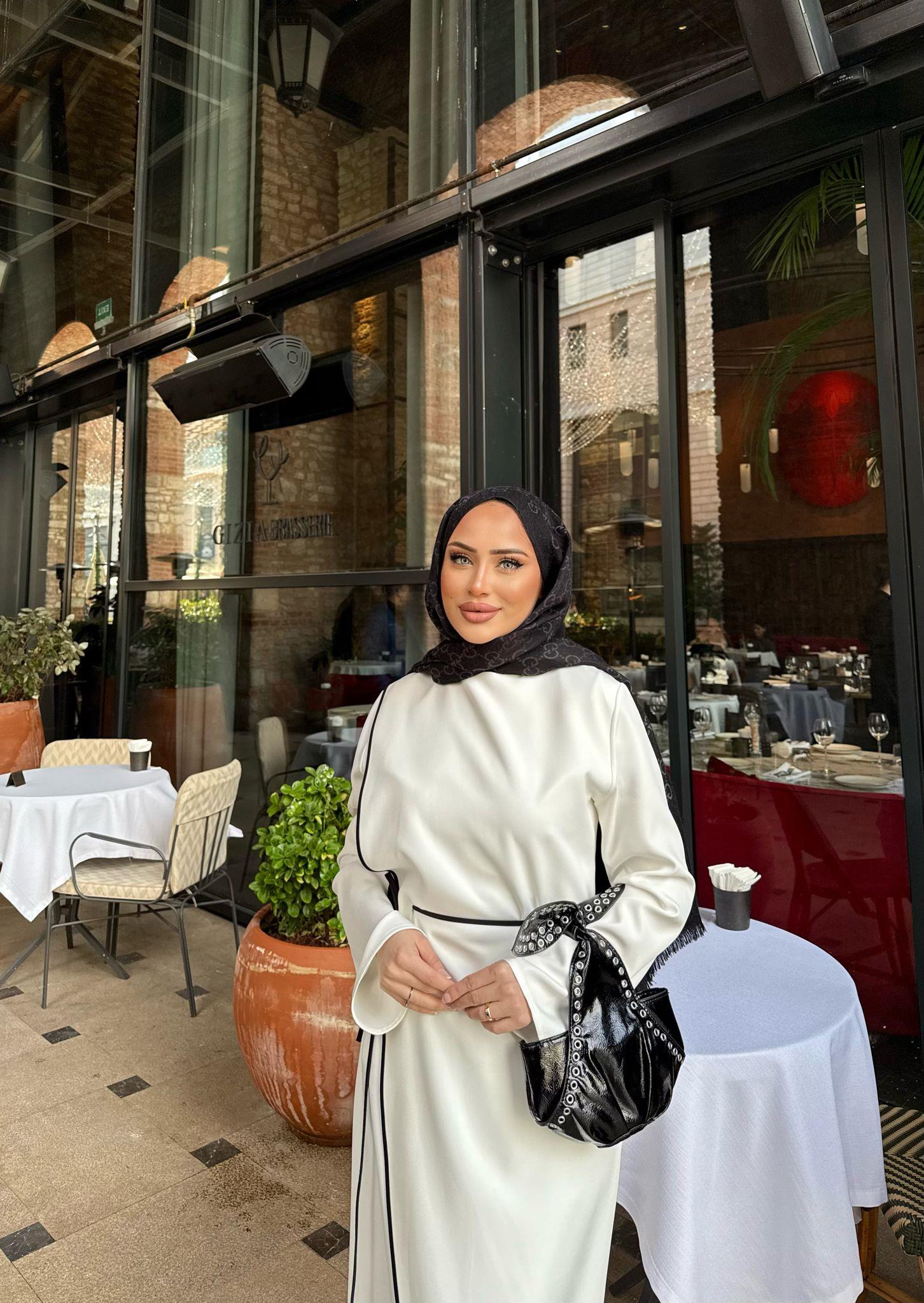 elbs-1573H&R ButikVinsa Elbise Beyaz