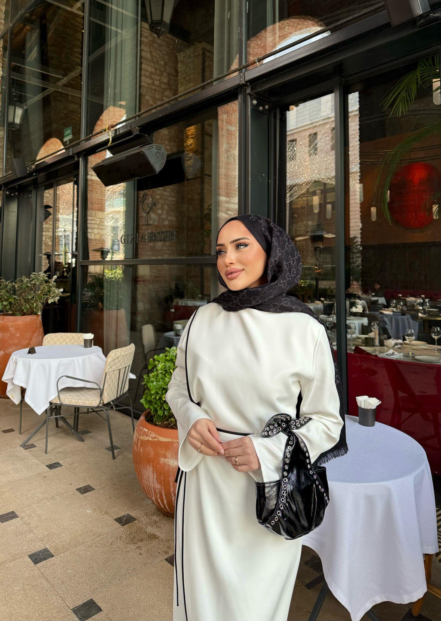 elbs-1573H&R ButikVinsa Elbise Beyaz