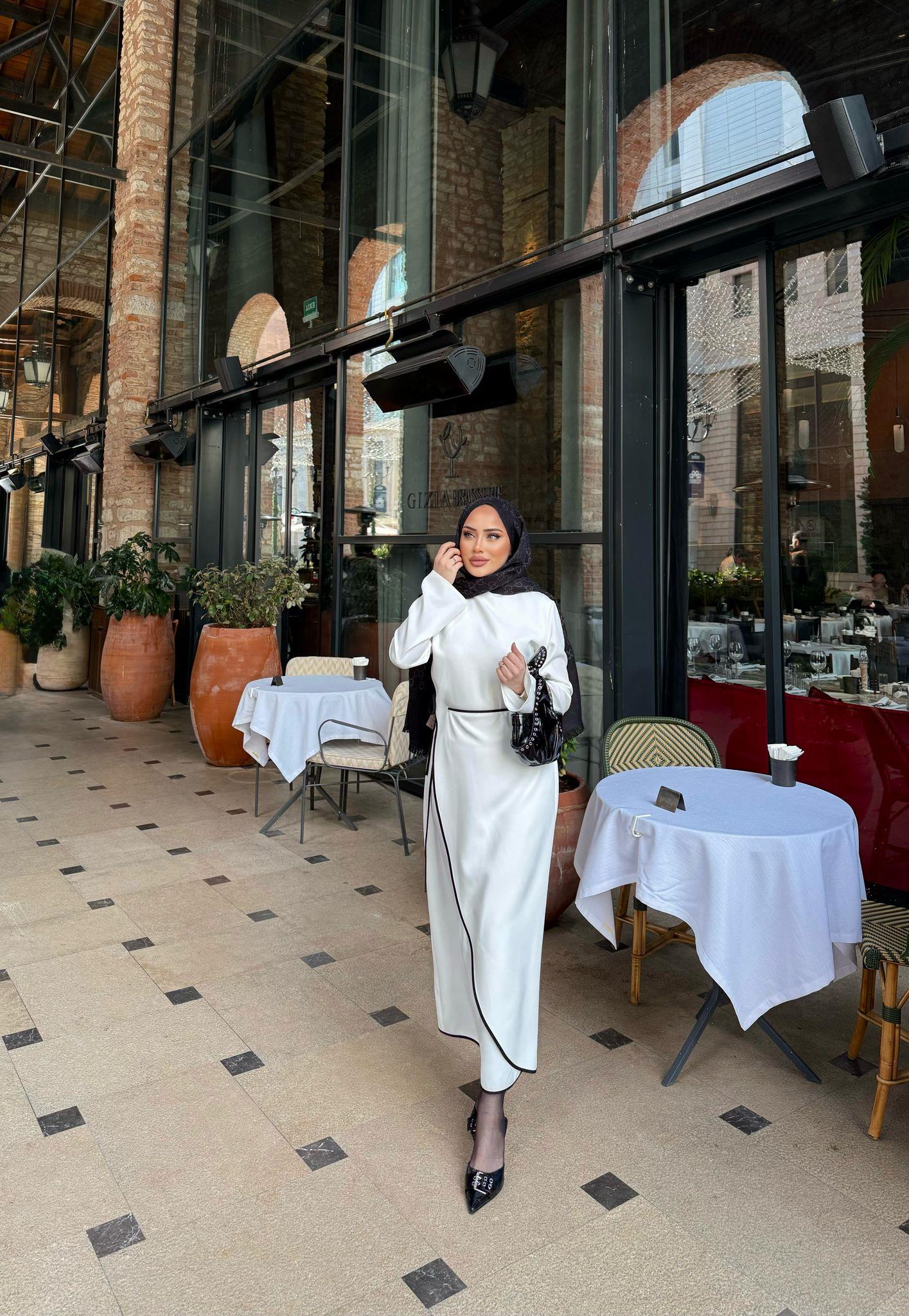 elbs-1573H&R ButikVinsa Elbise Beyaz