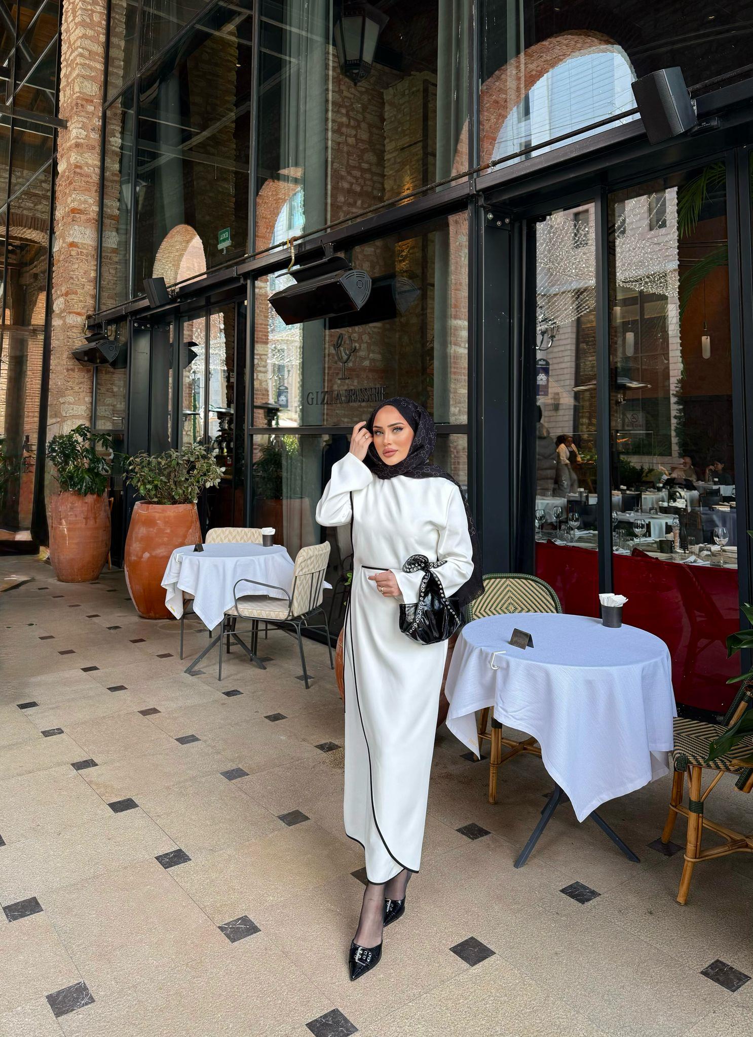 elbs-1573H&R ButikVinsa Elbise Beyaz