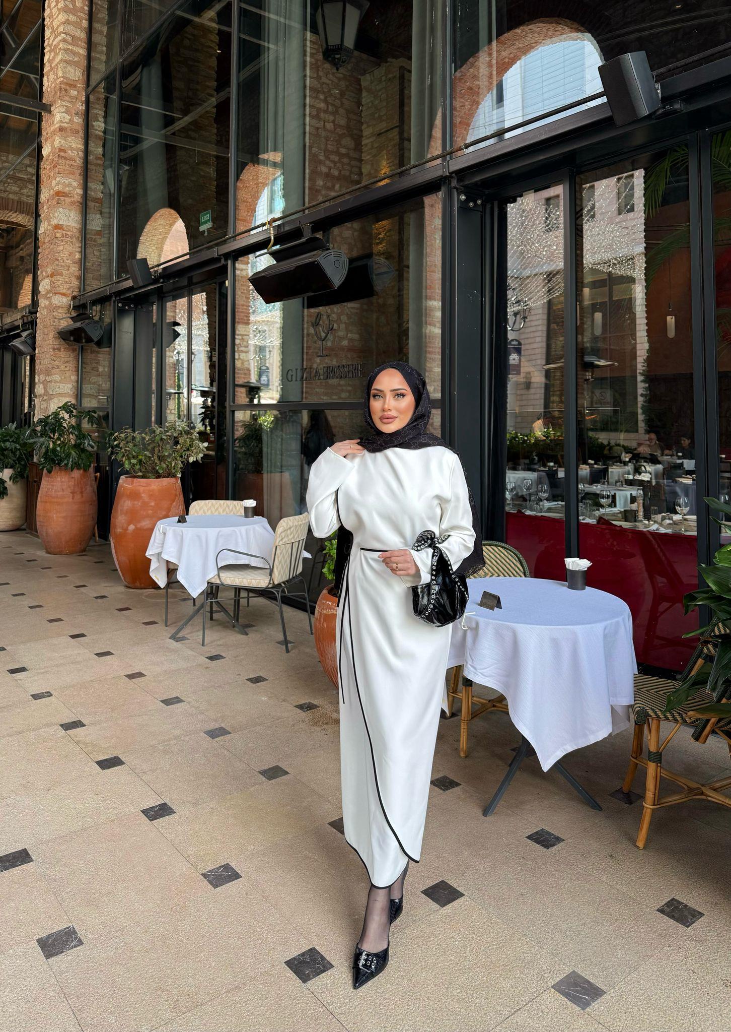 elbs-1573H&R ButikVinsa Elbise Beyaz