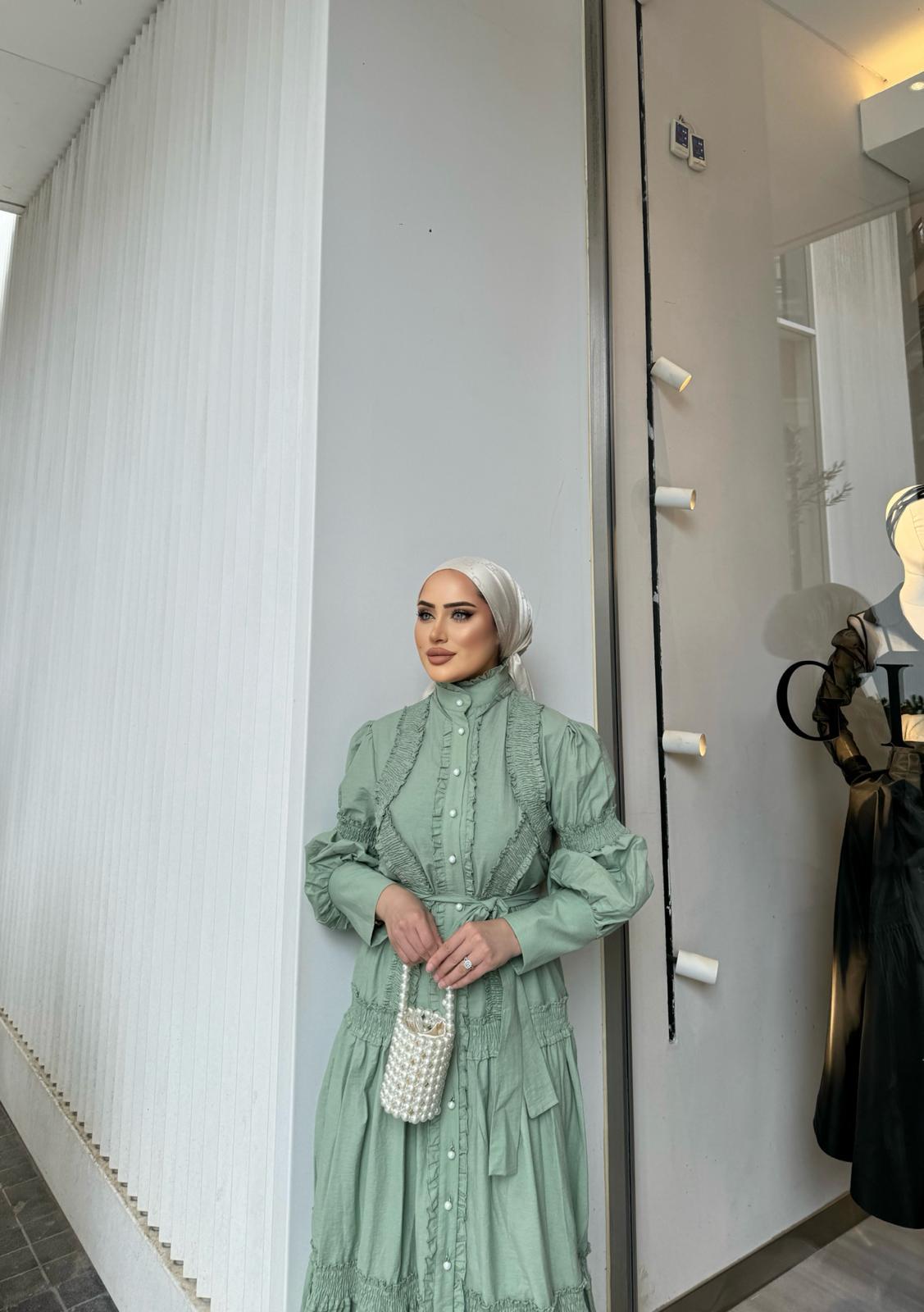 elbs-1346H&R ButikWendla Elbise Yeşil