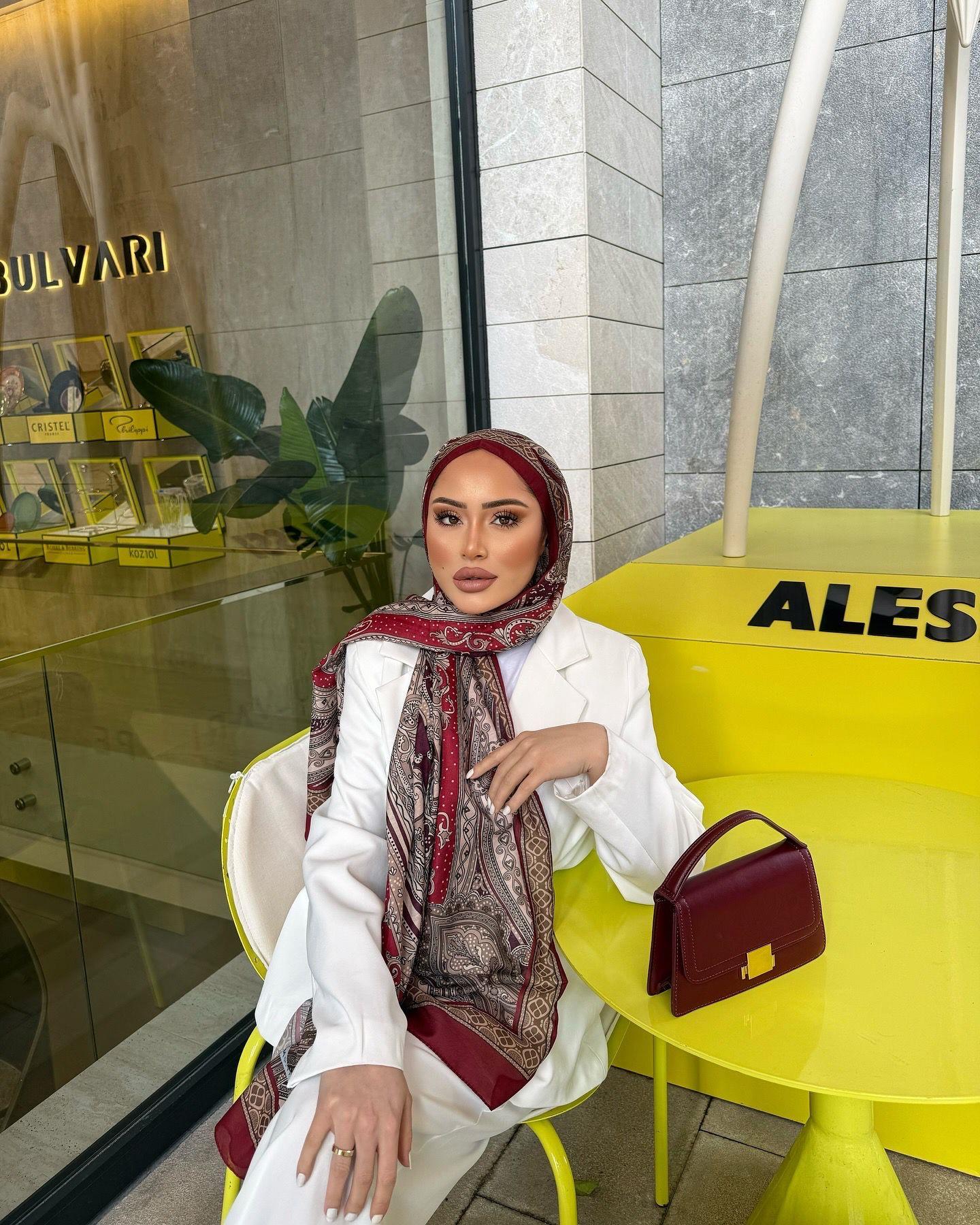 ŞAL-09H&R ButikEtro Desen Şal Bordo