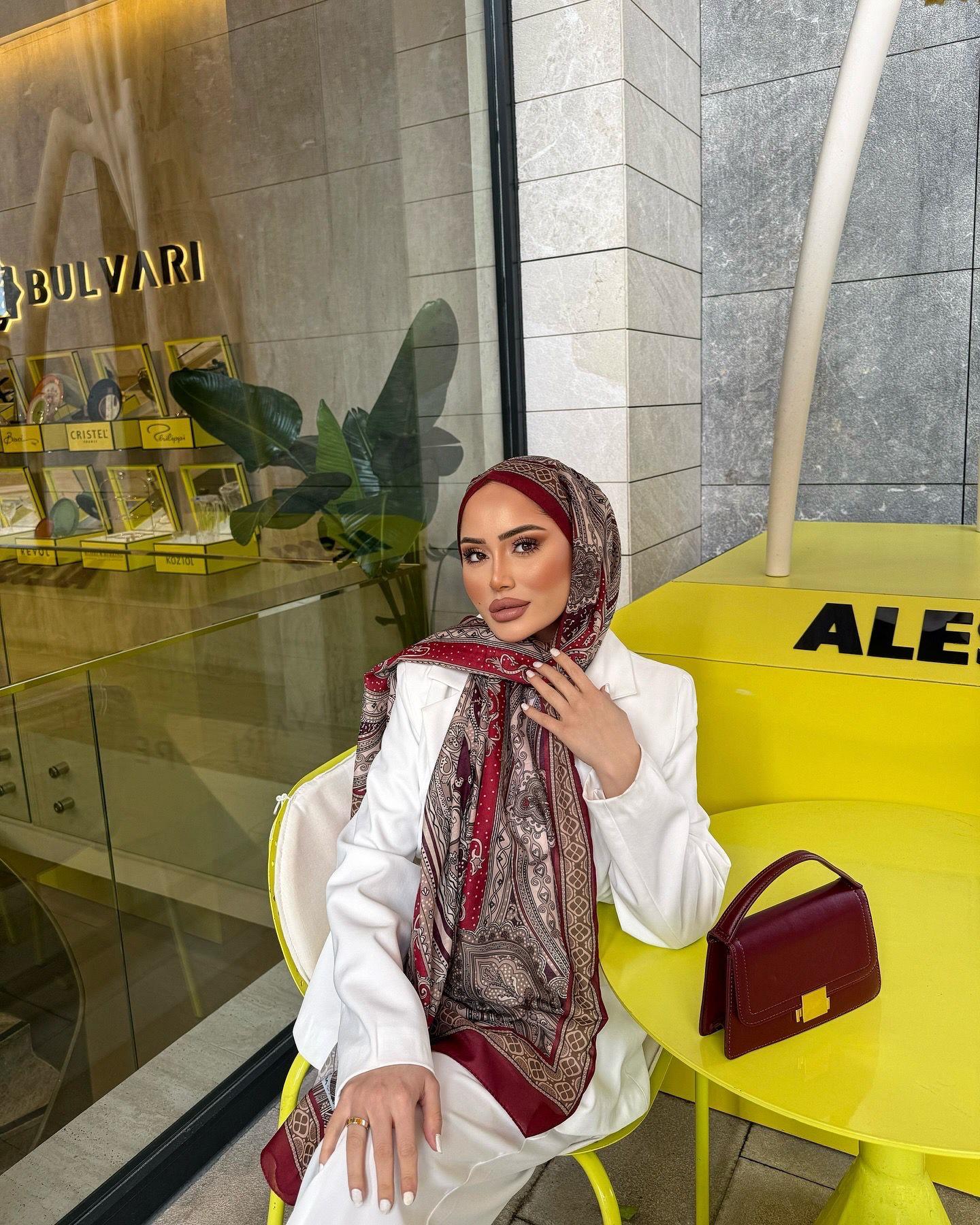 ŞAL-09H&R ButikEtro Desen Şal Bordo