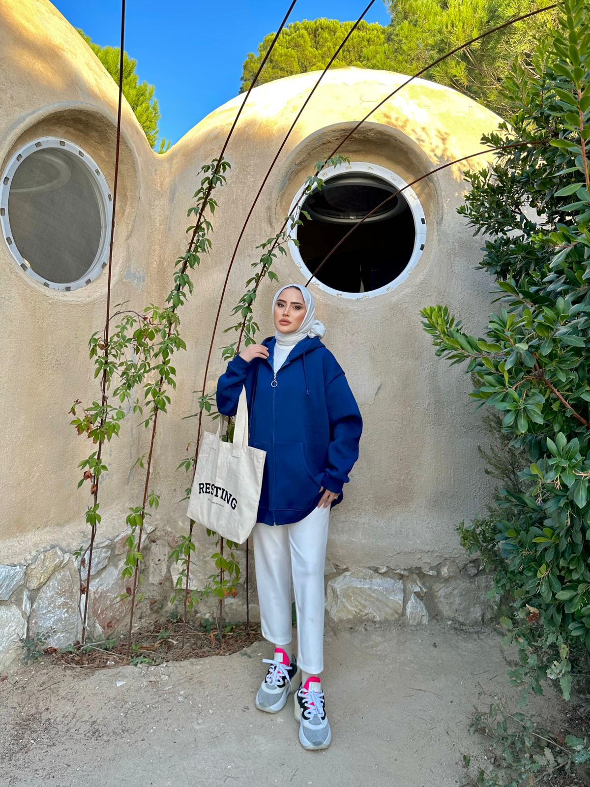 KAZK-434H&R ButikFermuarlı 3 iplik Sweat Lacivert