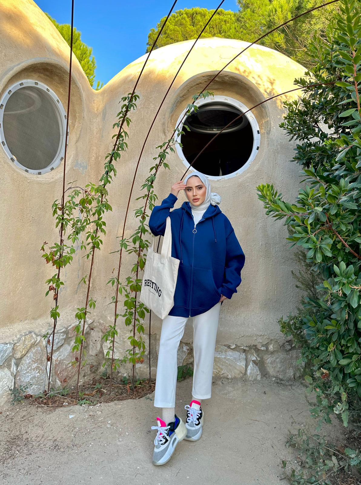 KAZK-434H&R ButikFermuarlı 3 iplik Sweat Lacivert