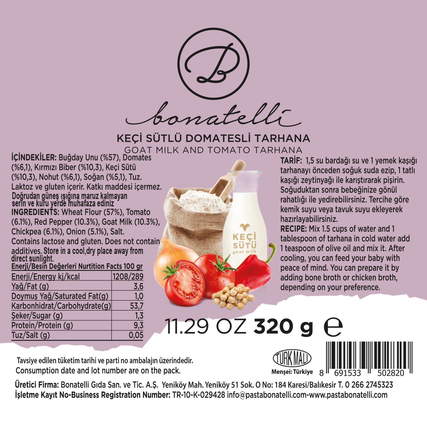 Keçi Sütlü Domatesli Tarhana 320 G
