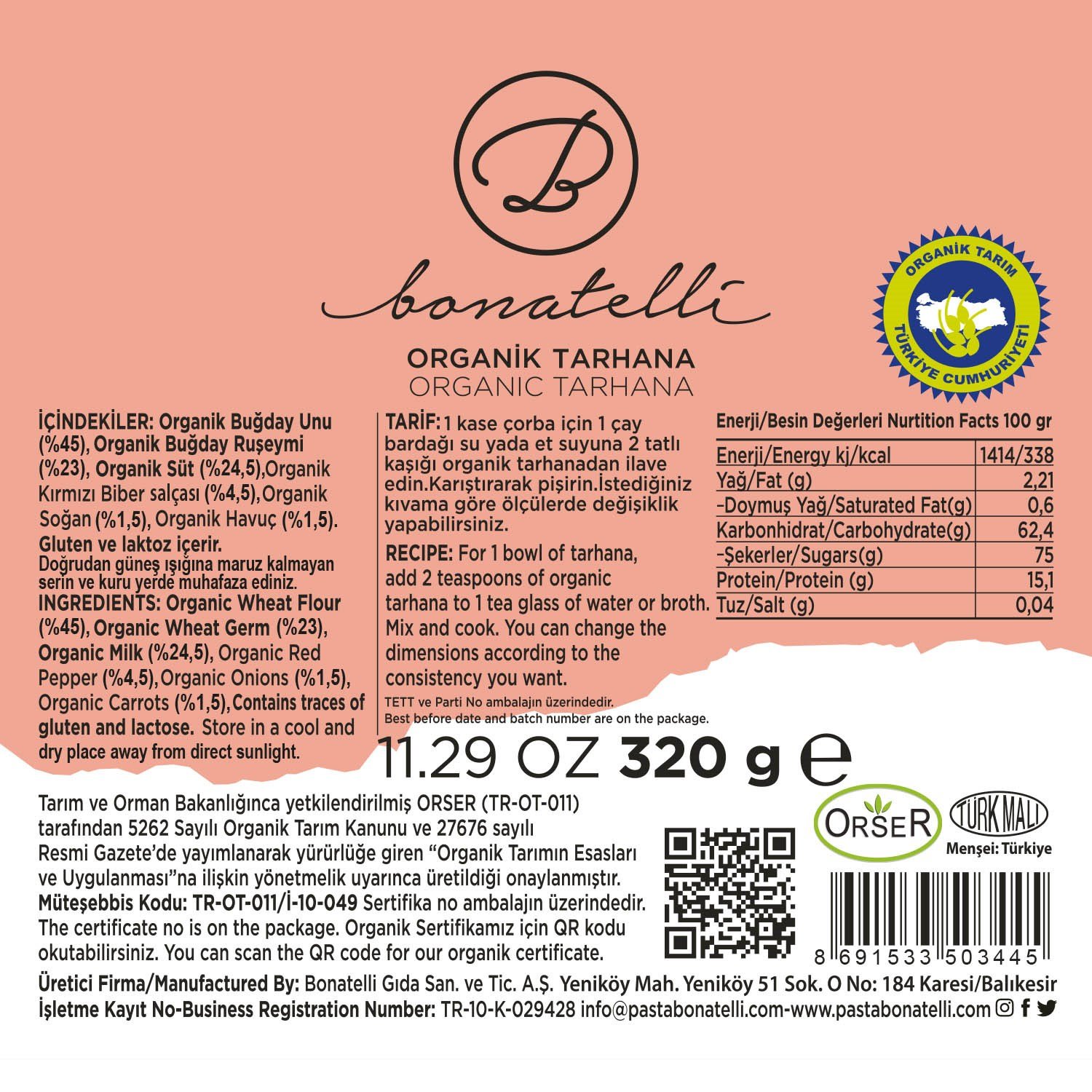 Organik Tarhana 320 G