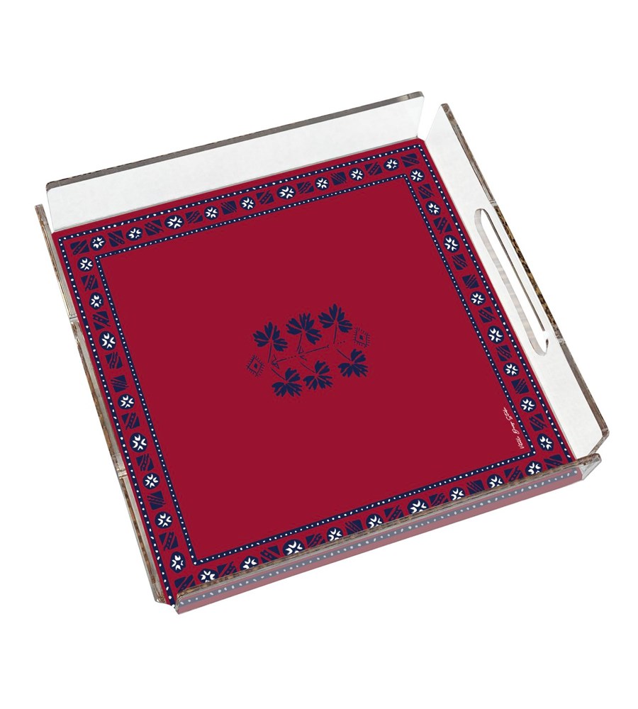 Yağcıbedir Collection Kırmızı 40x40 Pleksi Tepsi