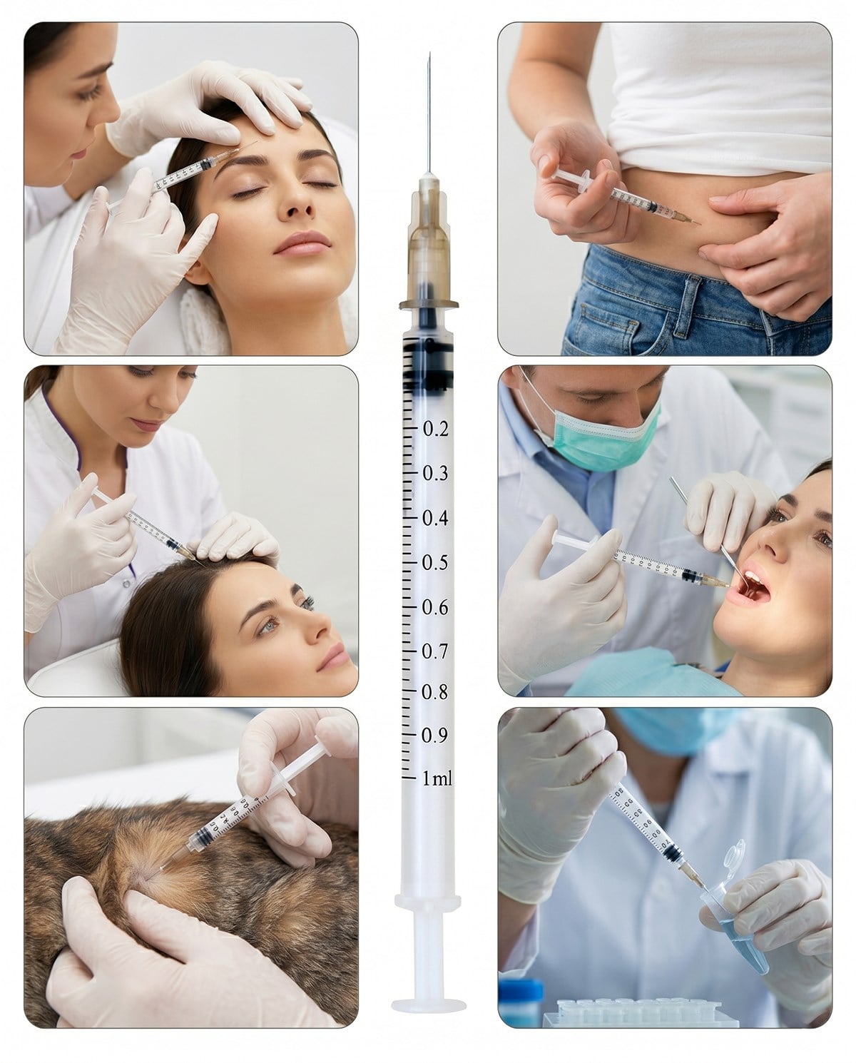 01 ml. , 3 Parçalı , 26G (0.33mm.), 13mm,Şeffaf İğneli Enjektör, Şırınga 10 Ad./Pkt.