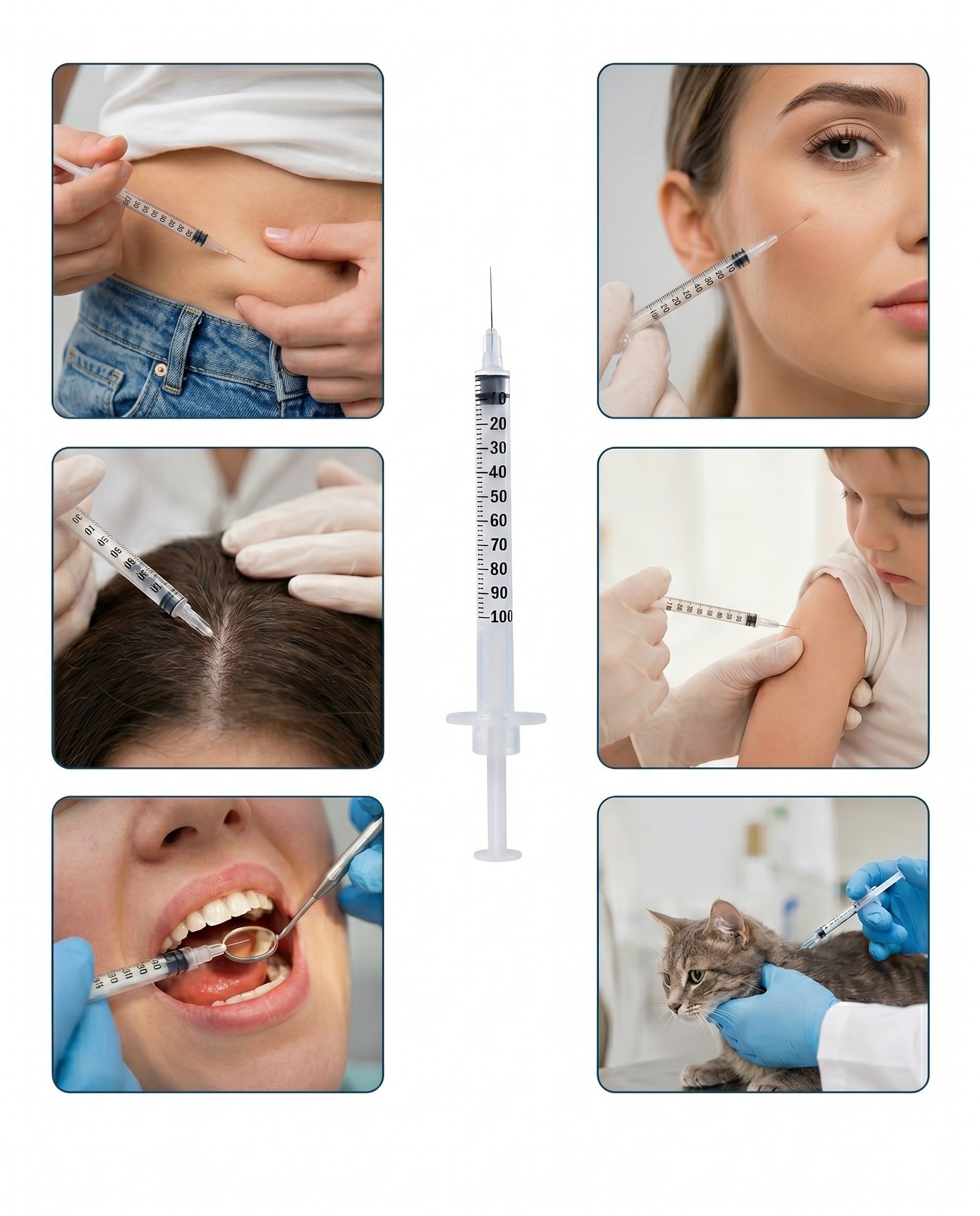 01 ml. , 3 Parçalı , 30G (0.3mm.), 8mm, Süper Insüilin Enjektörü, Mezoterapi Ucu 1 Ad./Pkt.