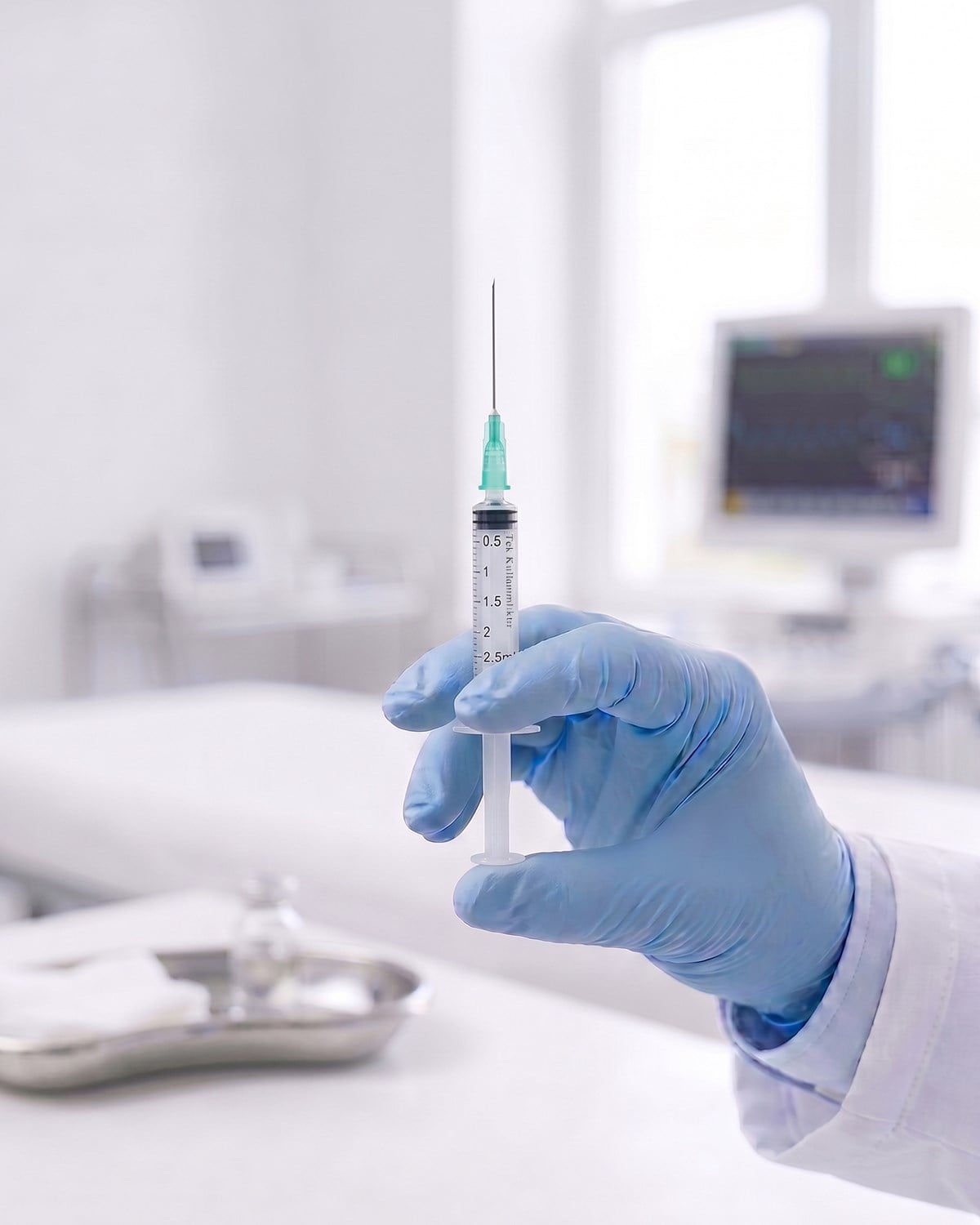 02 ml. , 3 Parçalı , 21G (0.82mm.), 16mm,Yeşil İğneli Şırınga, Enjektör 15 Ad./Pkt.