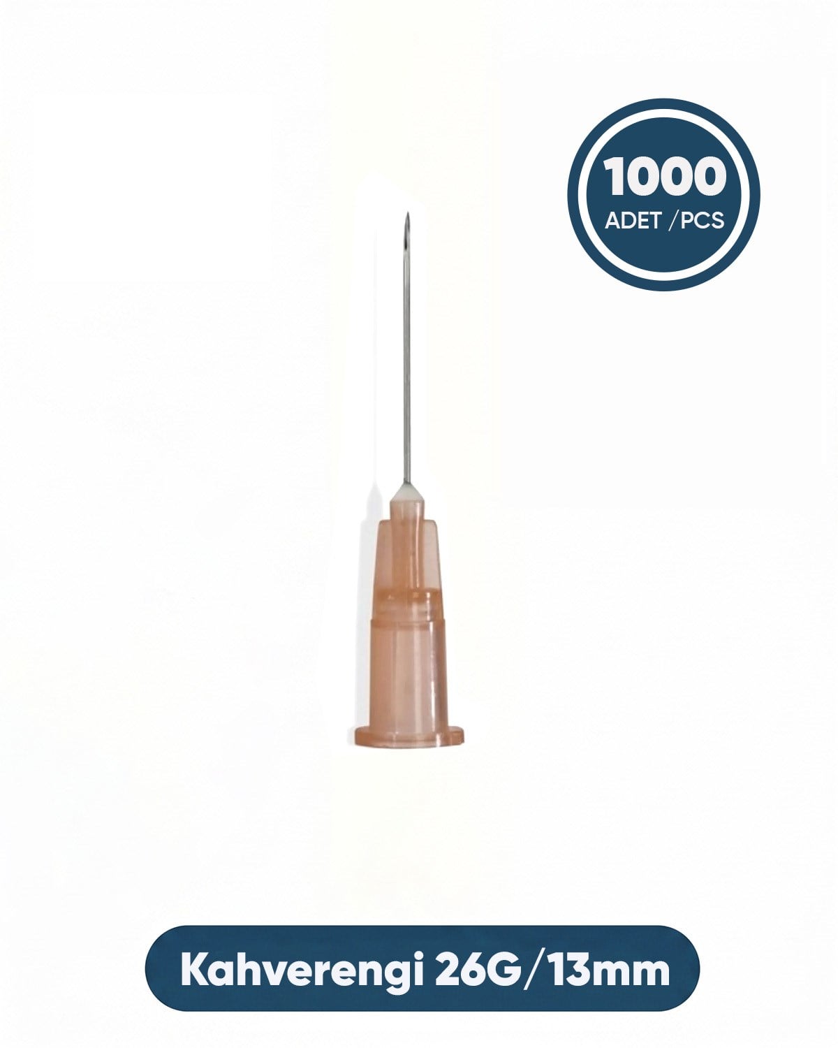 26G (0.82mm.), 13mm,Kahverengi Enjektör İğnesi 1000 Ad./Pkt.