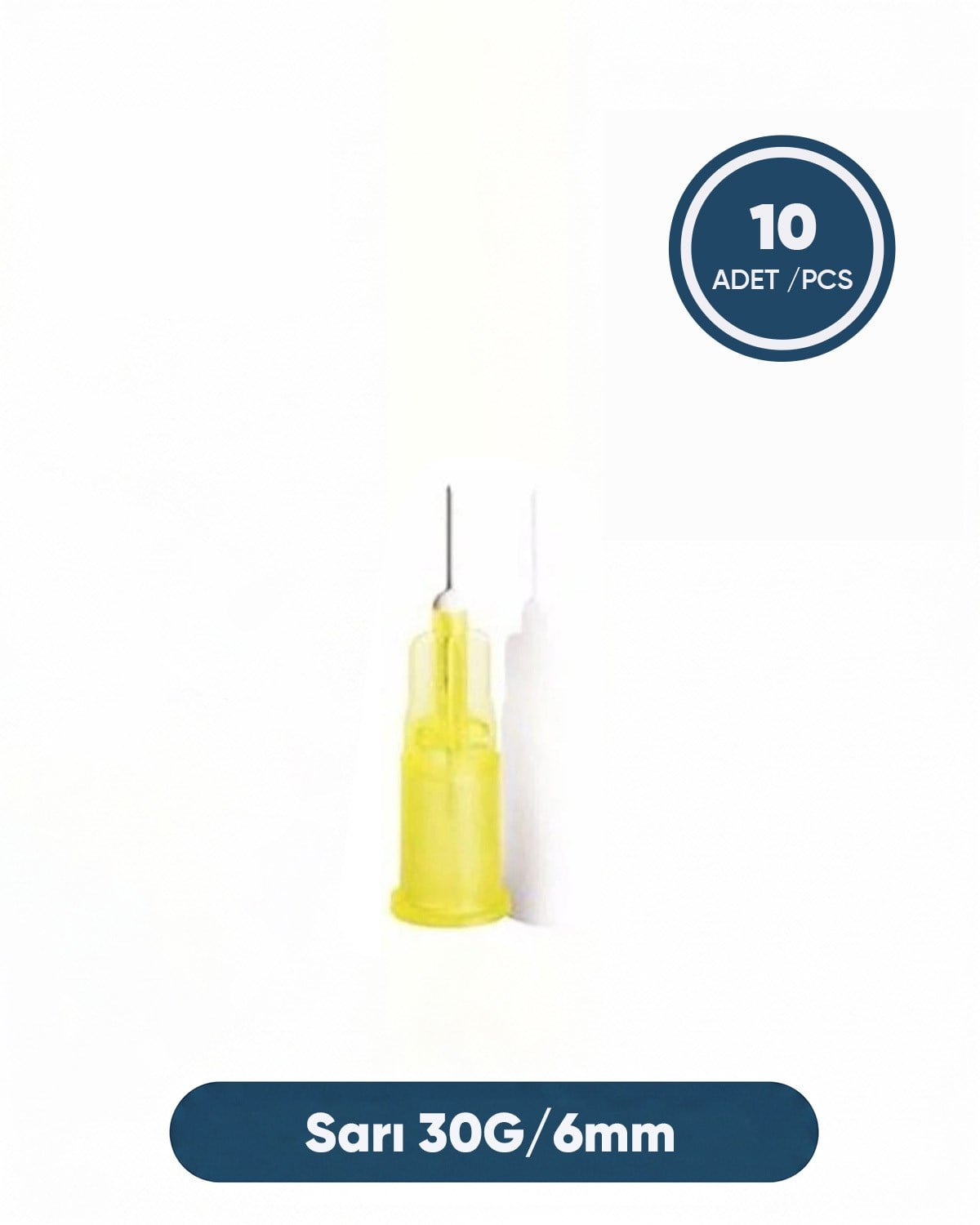 30G (0.82mm.), 6mm,Sarı Enjektör İğnesi 10 Ad./Pkt.
