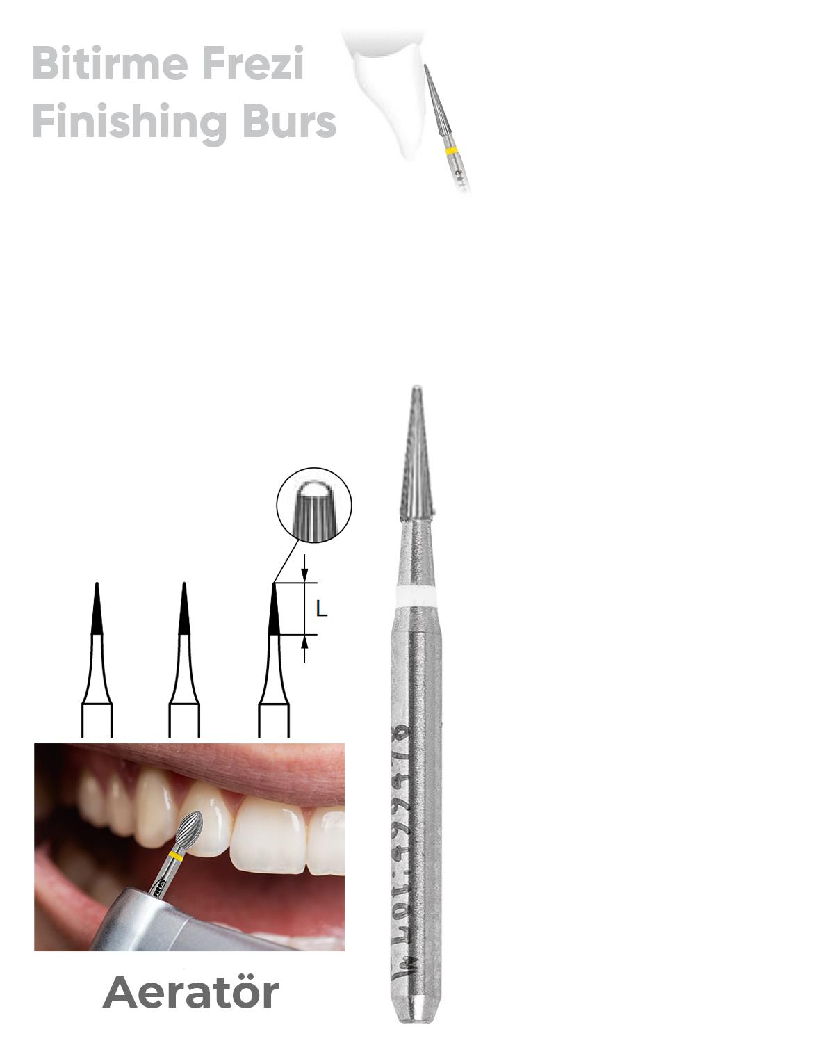 500314159Bos Aeratör Tungsten Karbit Sivri Bitim Konik, Bitirme Frez