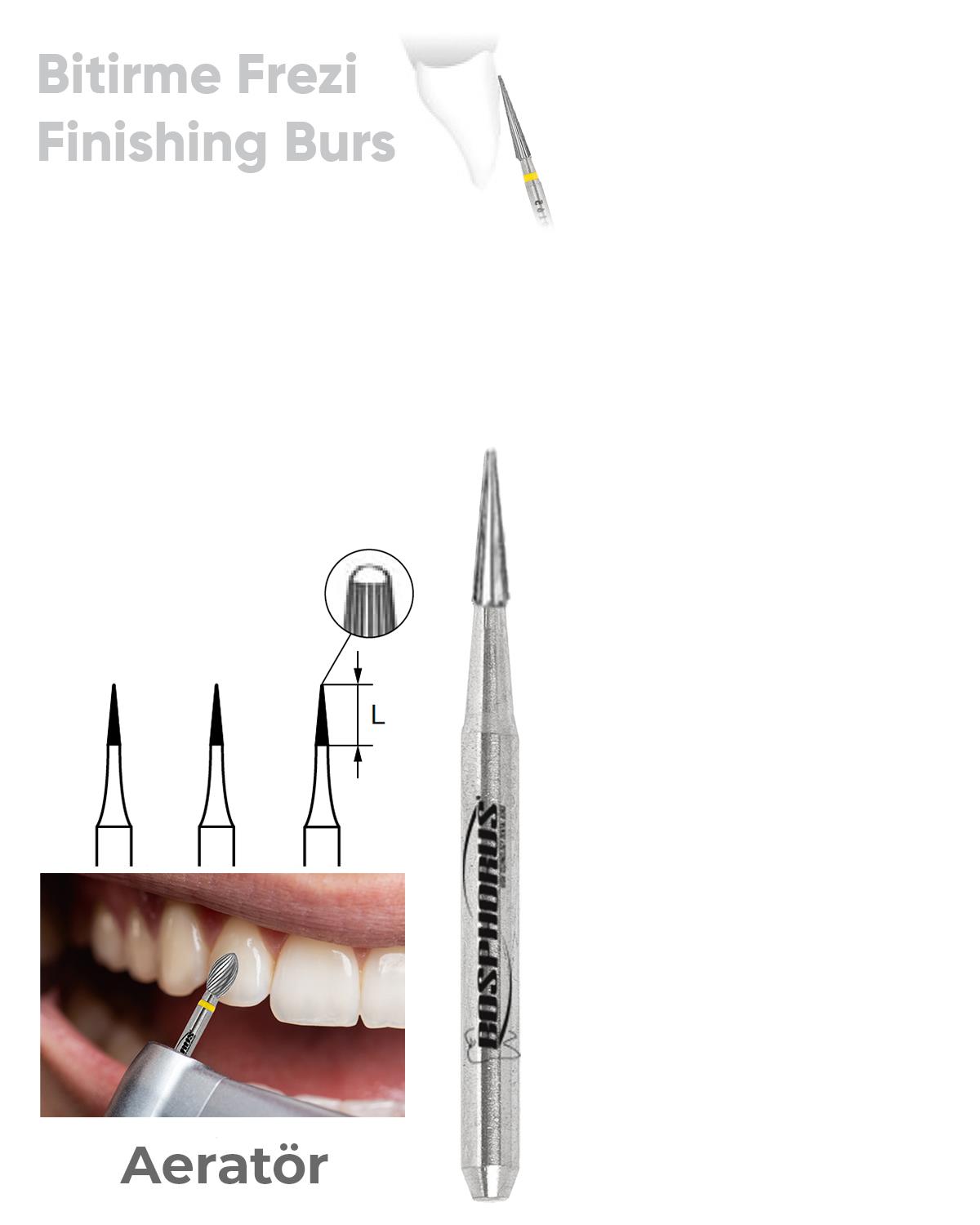 500314159Bos Aeratör Tungsten Karbit Sivri Bitim Konik, Bitirme Frez