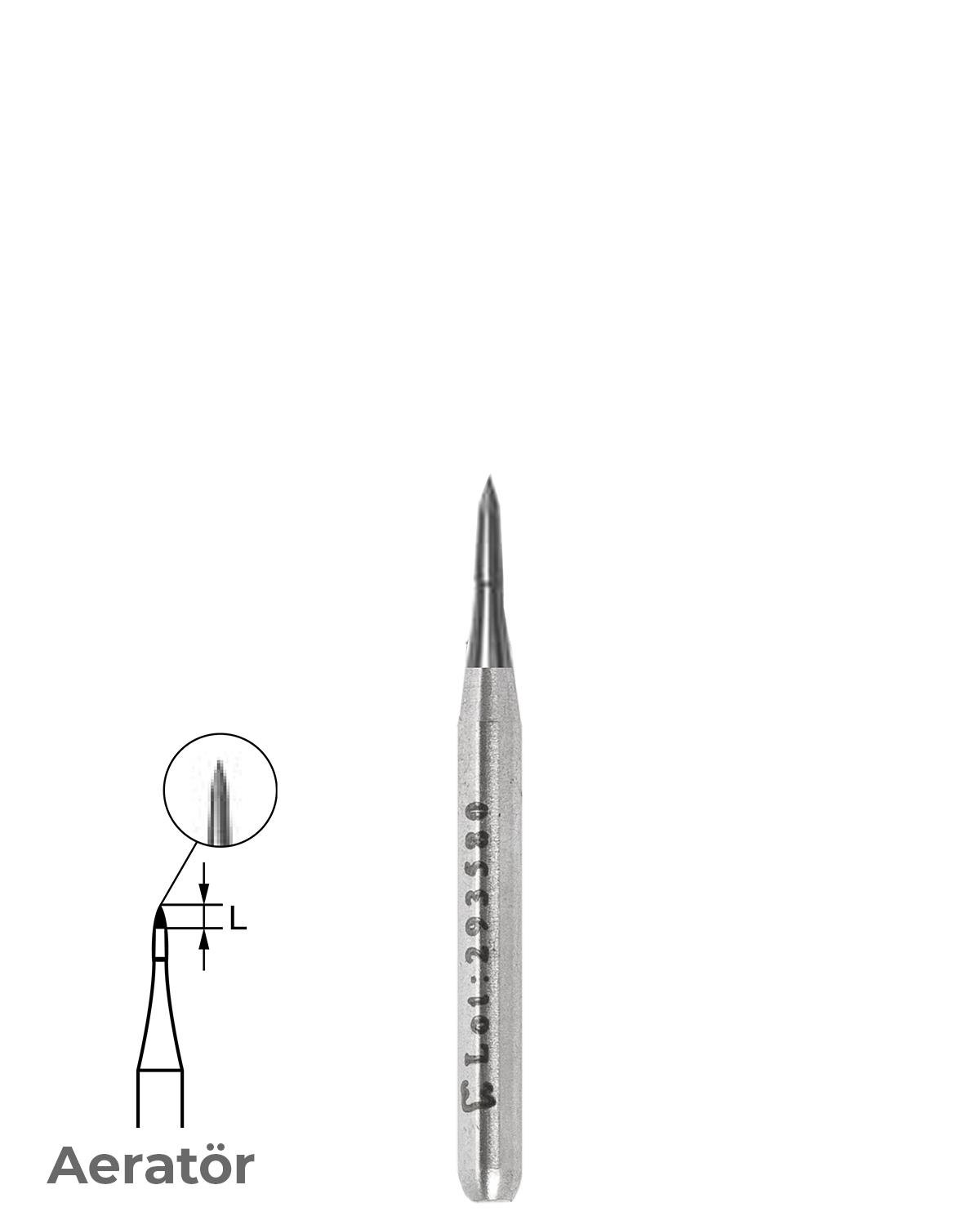 500314162Bos Aeratör Tungsten Karbit Sivri Bitim Konik Frez