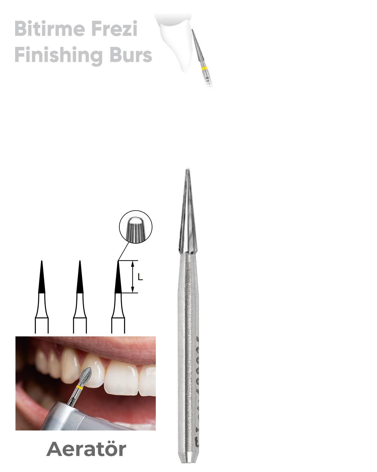 500314164Bos Aeratör Tungsten Karbit Sivri Bitim Konik, Bitirme Frez