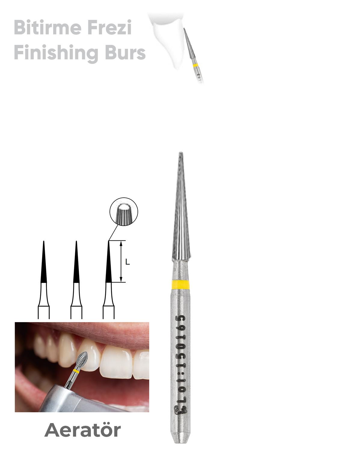 500314166Bos Aeratör Tungsten Karbit Sivri Bitim Konik, Bitirme Frez